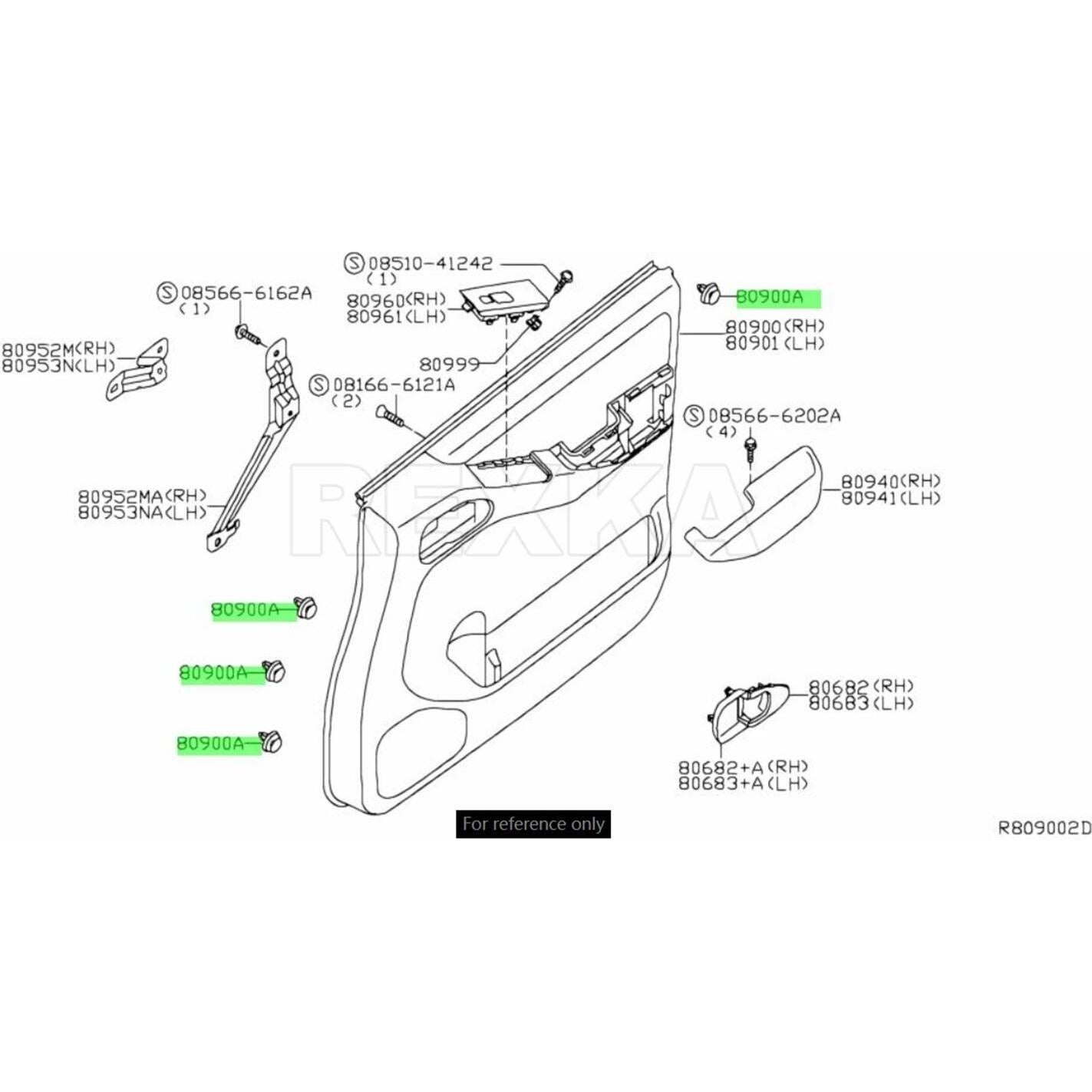 Clips de Panel de Recorte de Puerta Rexka 10pcs para Nissan/Infiniti