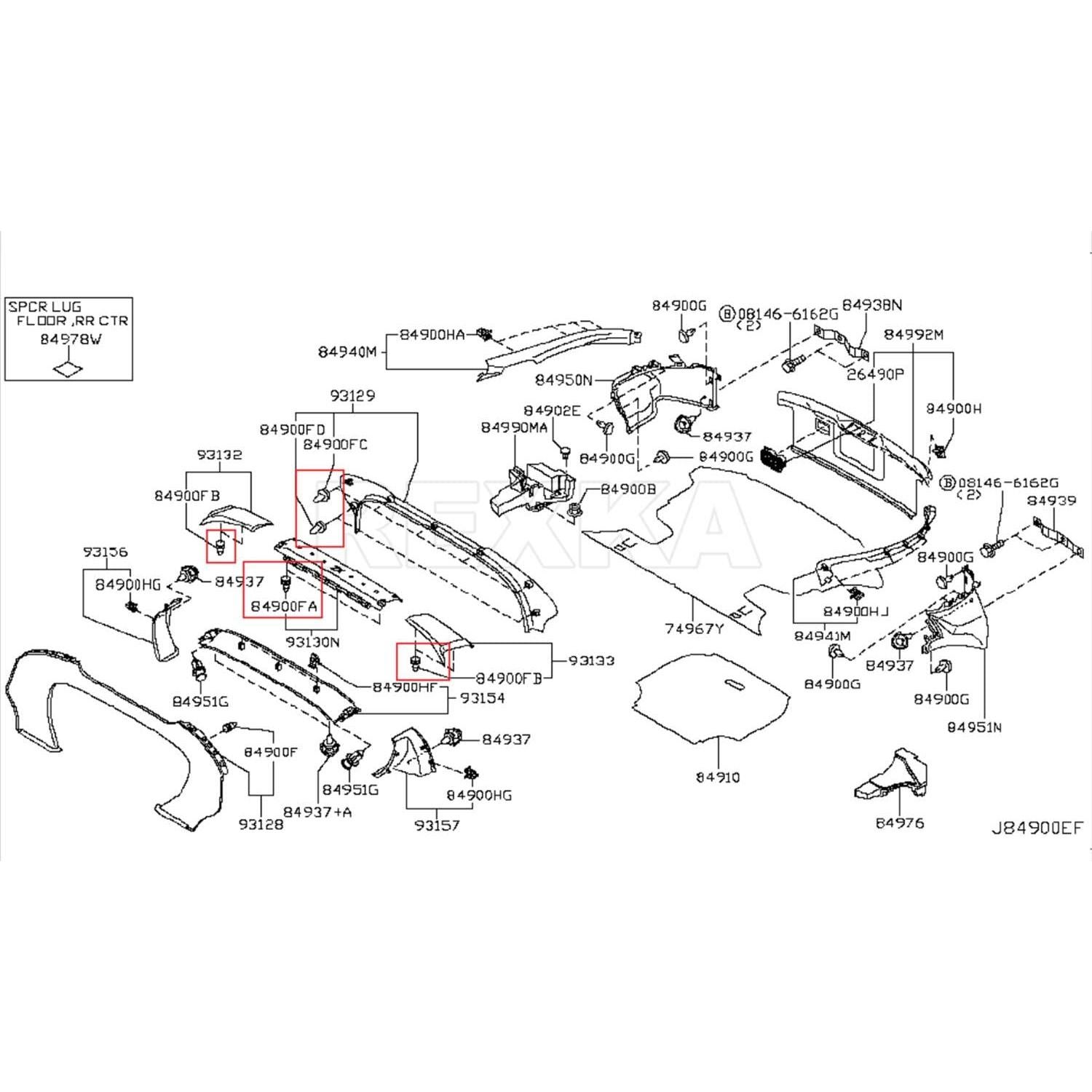Clips de Panel de Recorte de Puerta Rexka 10pcs para Nissan/Infiniti