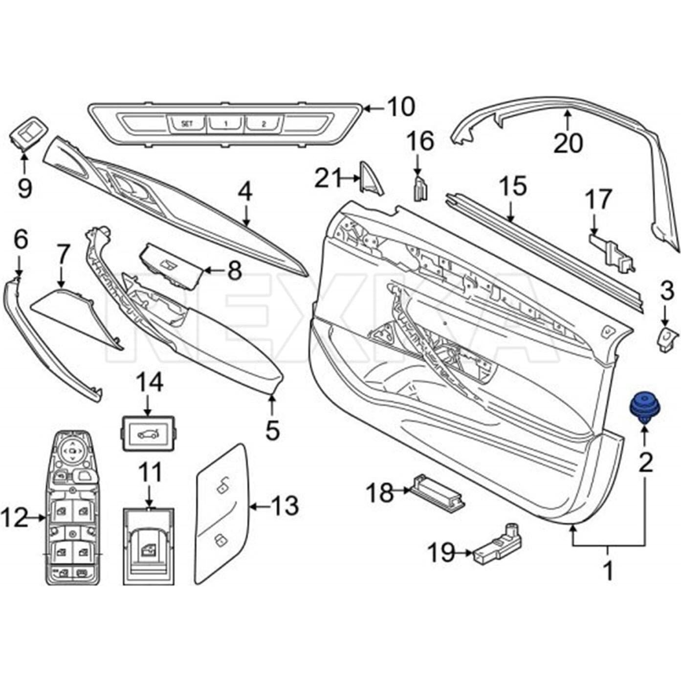 Clip de Retención Panel Puerta Delantera BMW Rexka 10 Piezas
