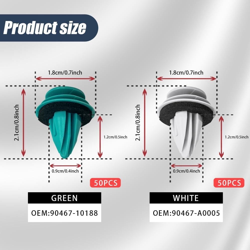 100 Clips de Retención de Panel de Puerta Toyota Lexus