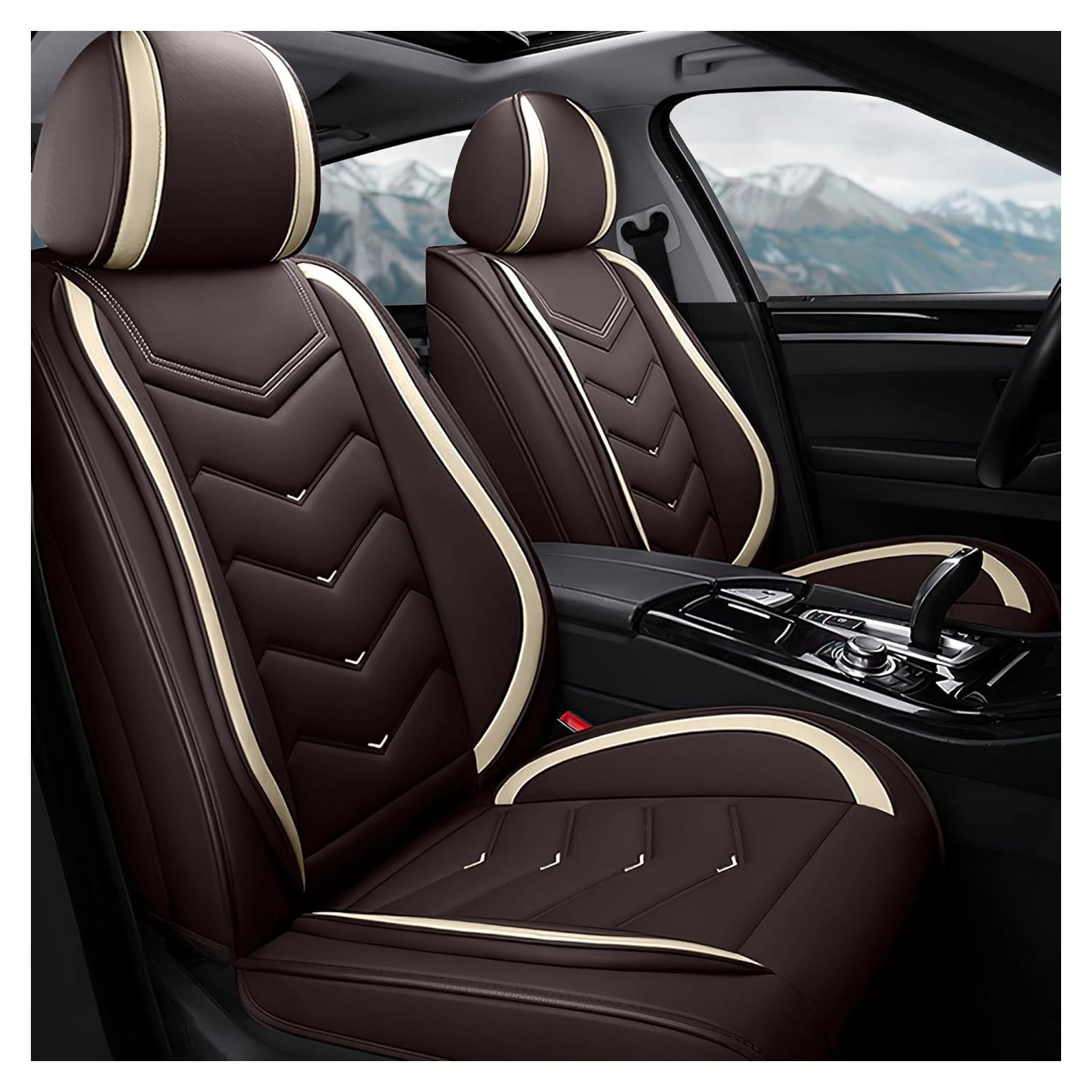 Fundas de Asiento de Coche ACDY para Volkswagen Jetta 2000-2026 - 2 Pcs Frontal Color Café