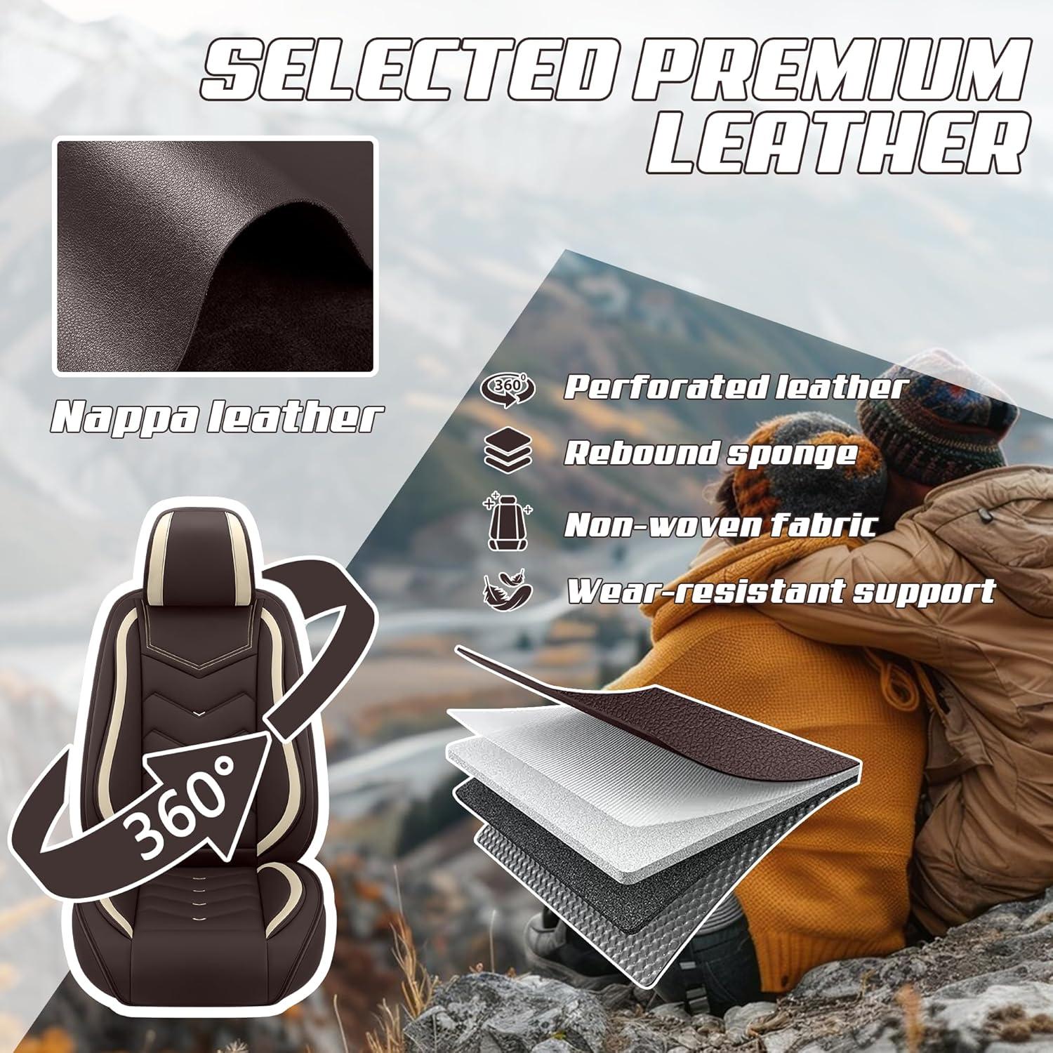 Fundas de Asiento de Coche ACDY para Volkswagen Jetta 2000-2026 - 2 Pcs Frontal Color Café