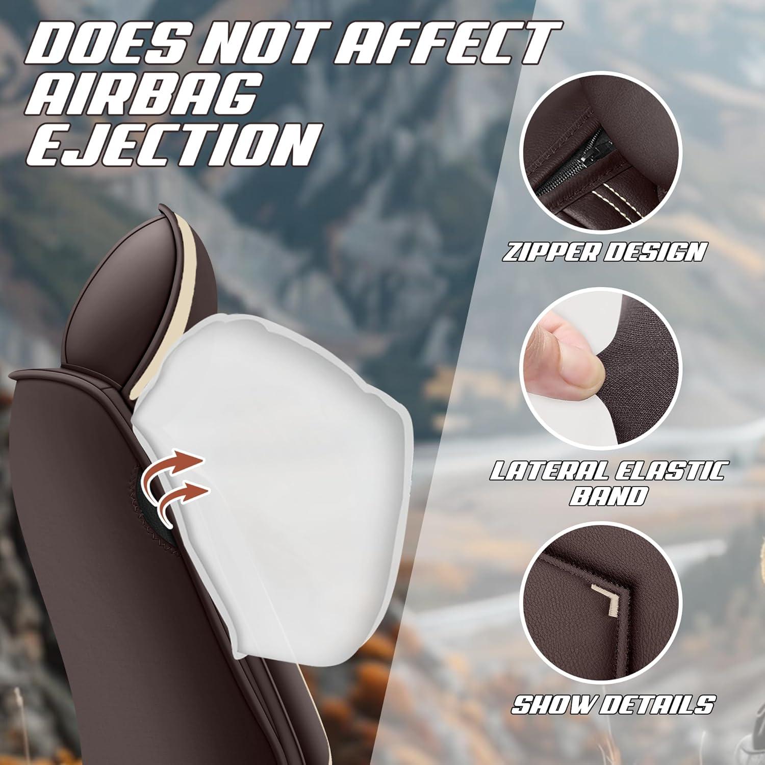 Fundas de Asiento de Coche ACDY para Volkswagen Jetta 2000-2026 - 2 Pcs Frontal Color Café