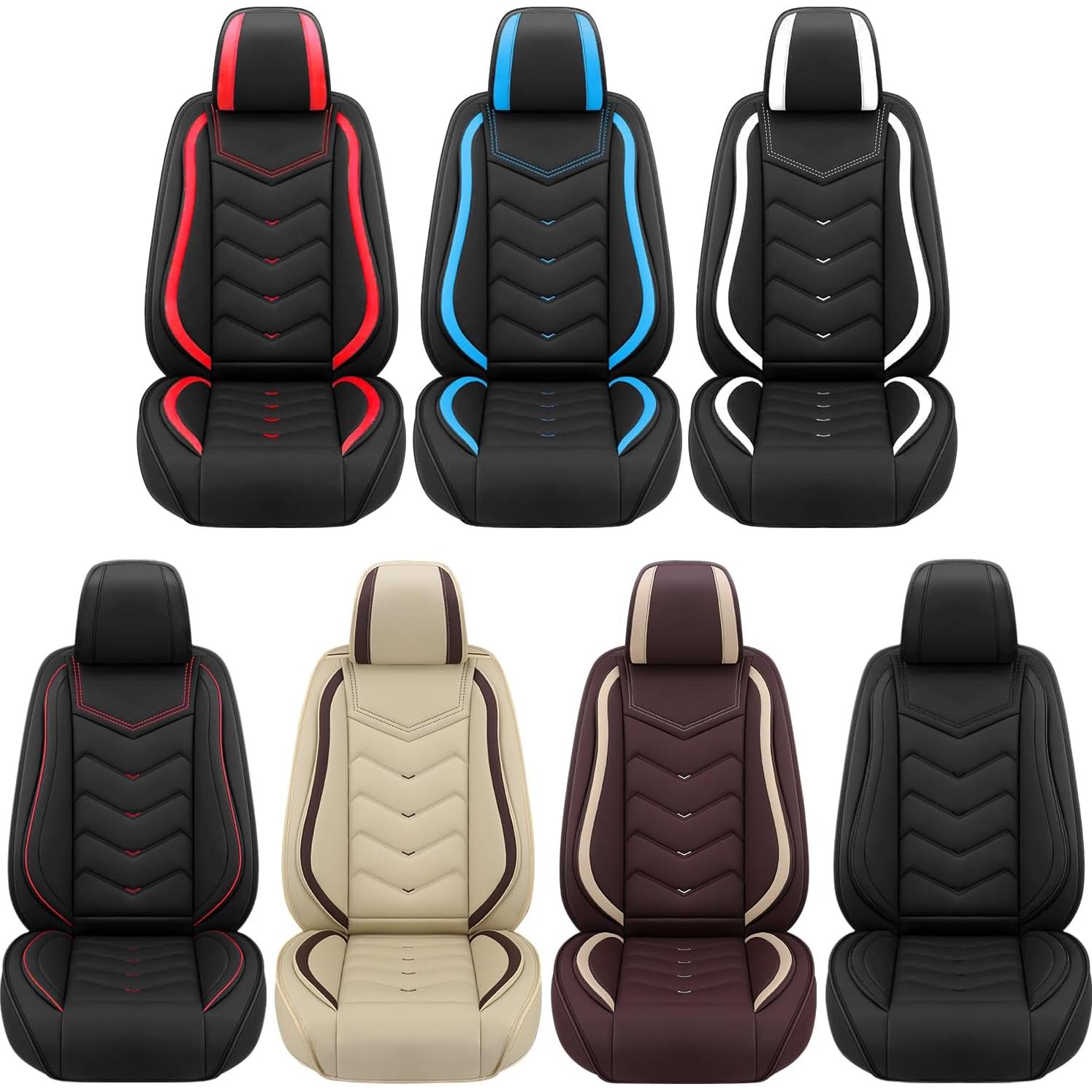 Fundas de Asiento de Coche ACDY para Volkswagen Jetta 2000-2026 - 2 Pcs Frontal Color Café