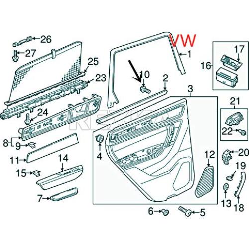 Tornillos de Panel de Recorte Rexka 30pcs para Audi y Volkswagen