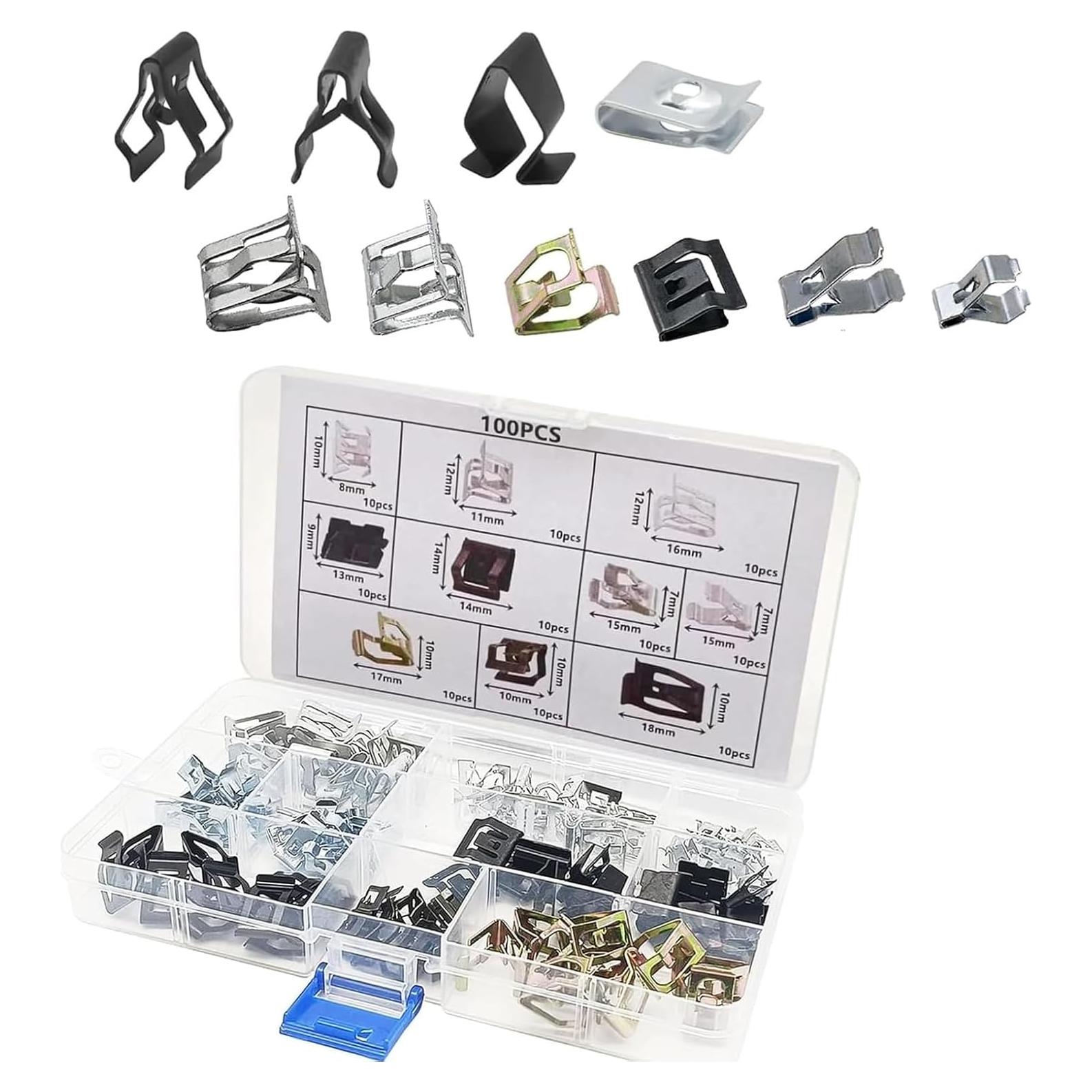 100 Clips U de Metal Ferianl para Coche VW 4A0-867-276A