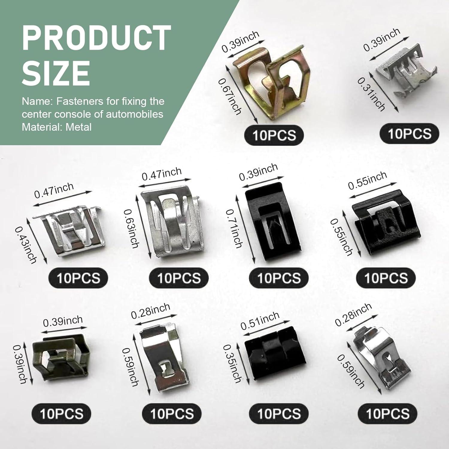 100 Clips U de Metal Ferianl para Coche VW 4A0-867-276A