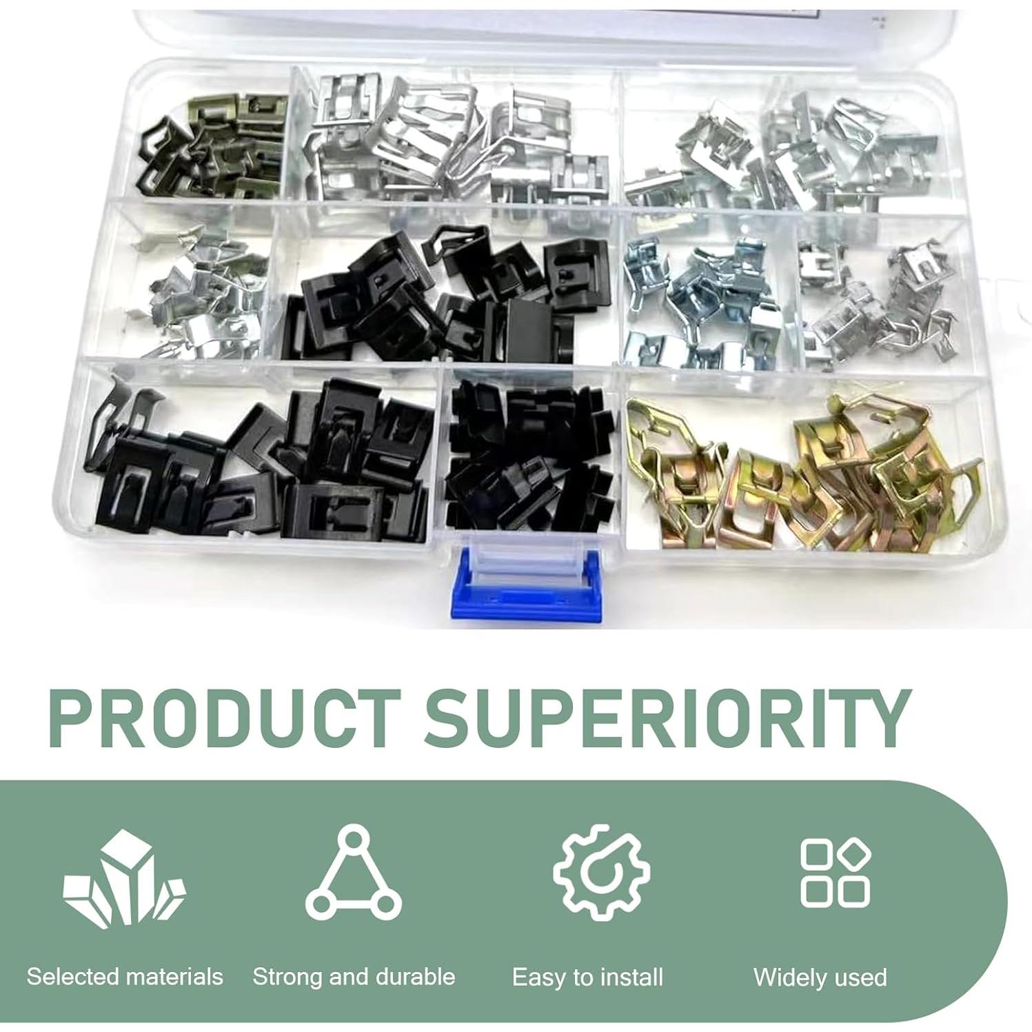 100 Clips U de Metal Ferianl para Coche VW 4A0-867-276A