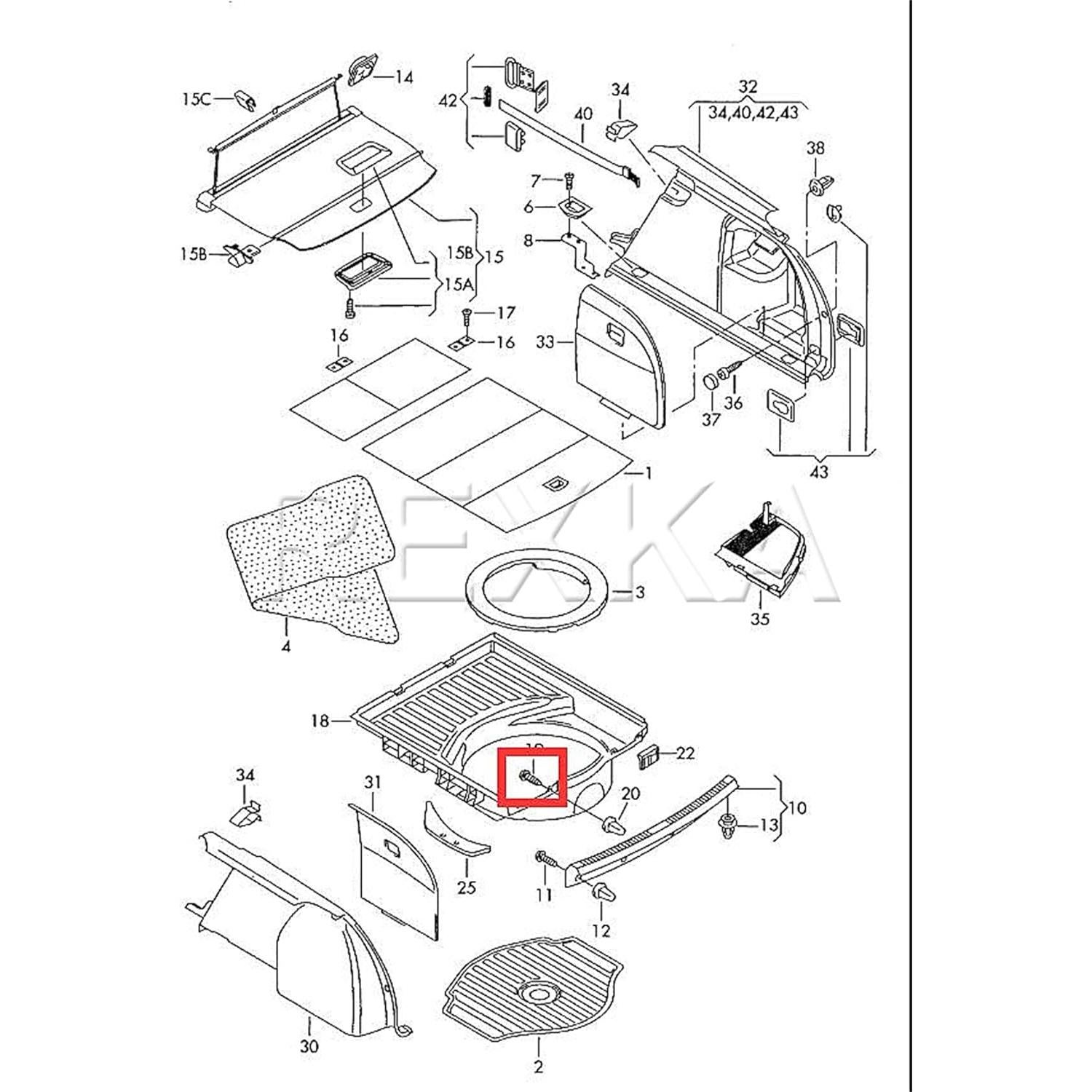 Juego de Tornillos M5.2x14mm Rexka para VW Audi N90829803