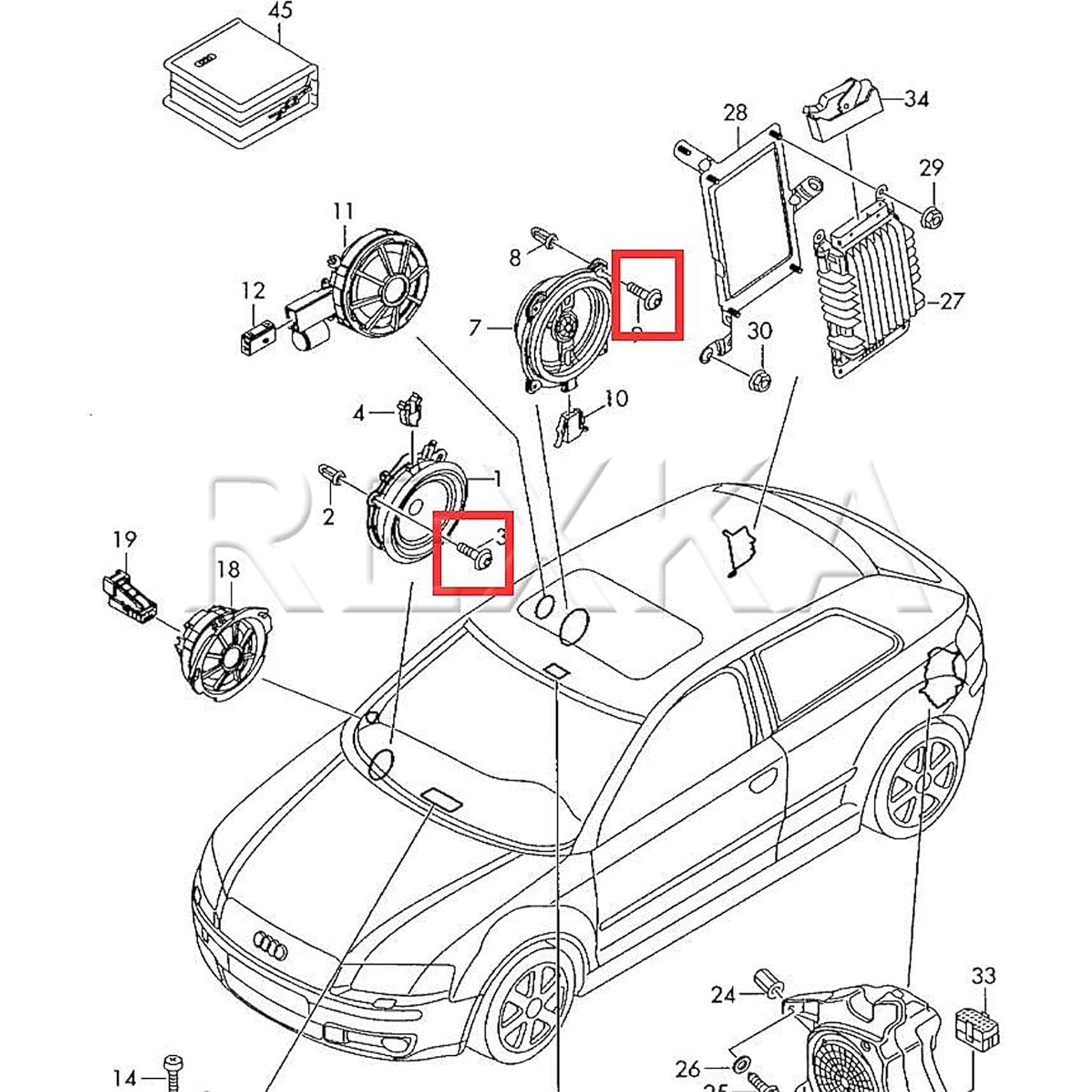 Juego de Tornillos M5.2x14mm Rexka para VW Audi N90829803