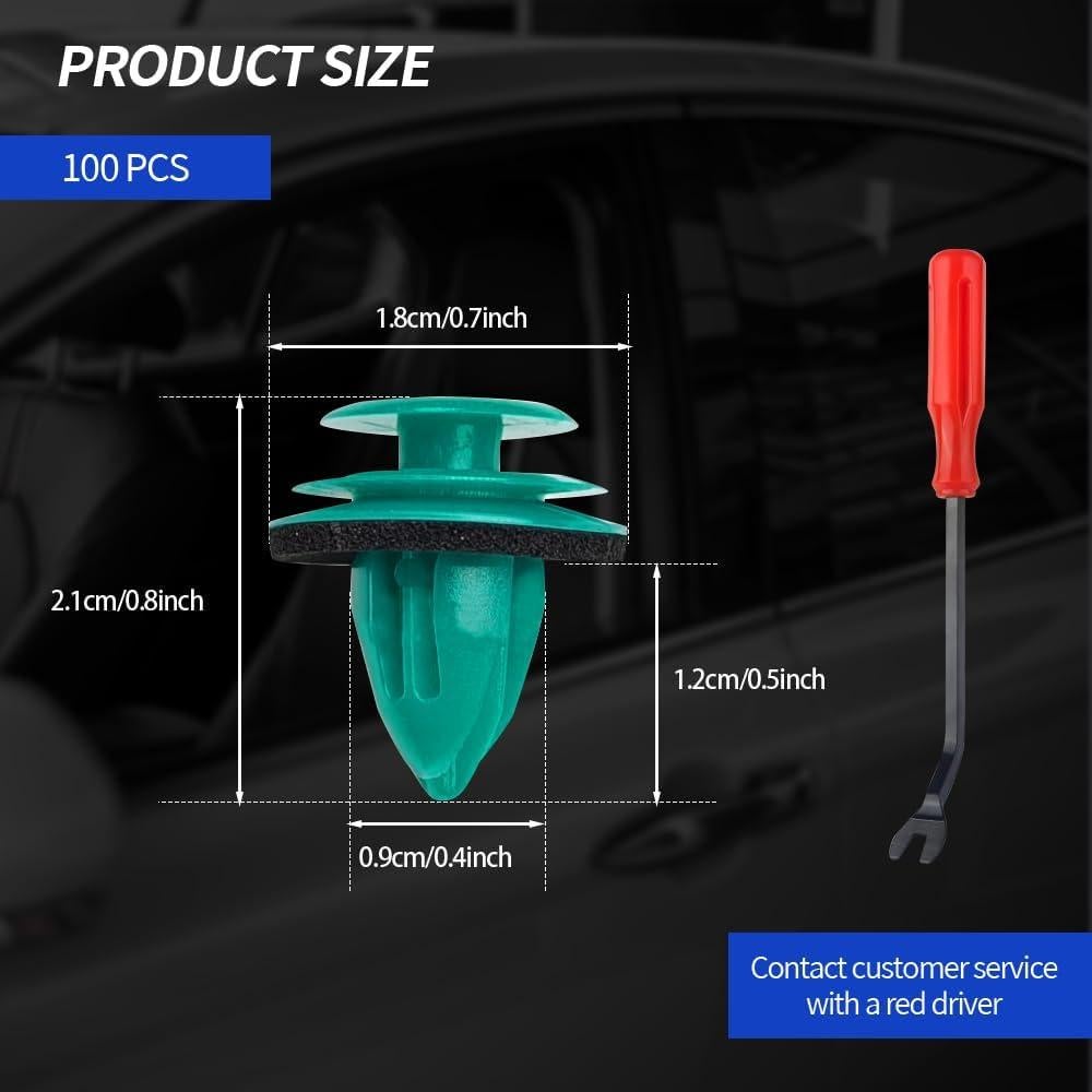 100 Clips de Panel de Puerta Rebvugr 14x18mm para Chrysler y Jeep