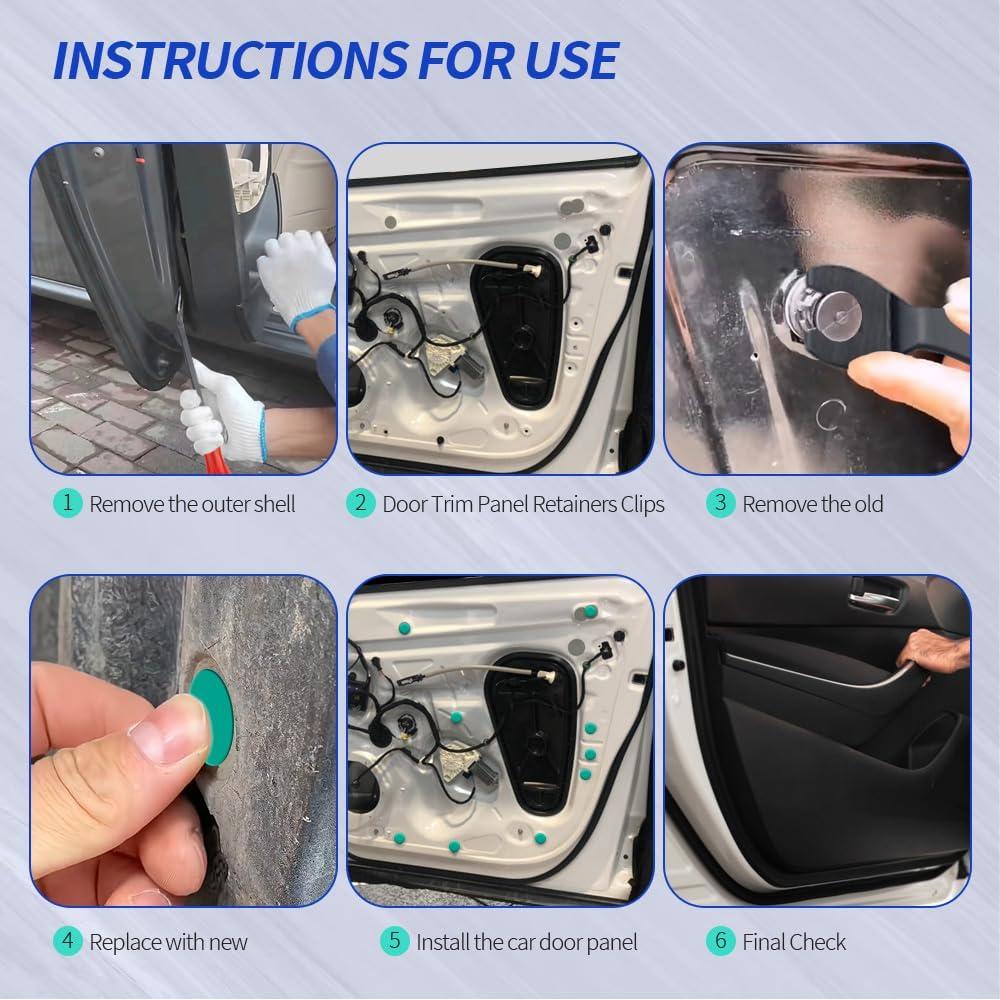 100 Clips de Panel de Puerta Rebvugr 14x18mm para Chrysler y Jeep