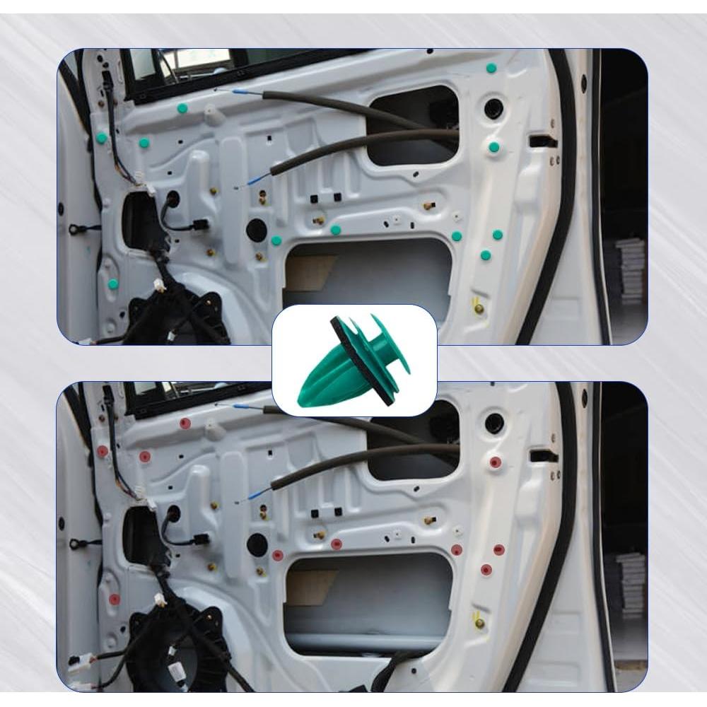 100 Clips de Panel de Puerta Rebvugr 14x18mm para Chrysler y Jeep