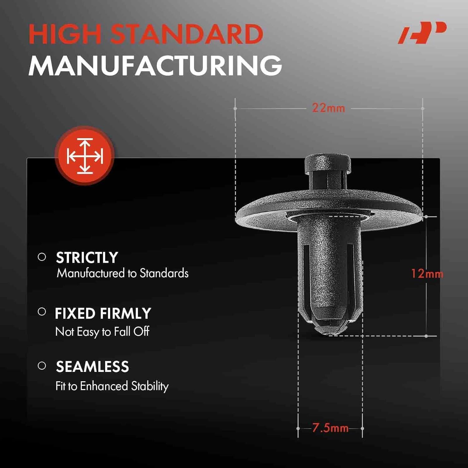 Clips de Retención A-Premium 50 PCS Nylon para Audi