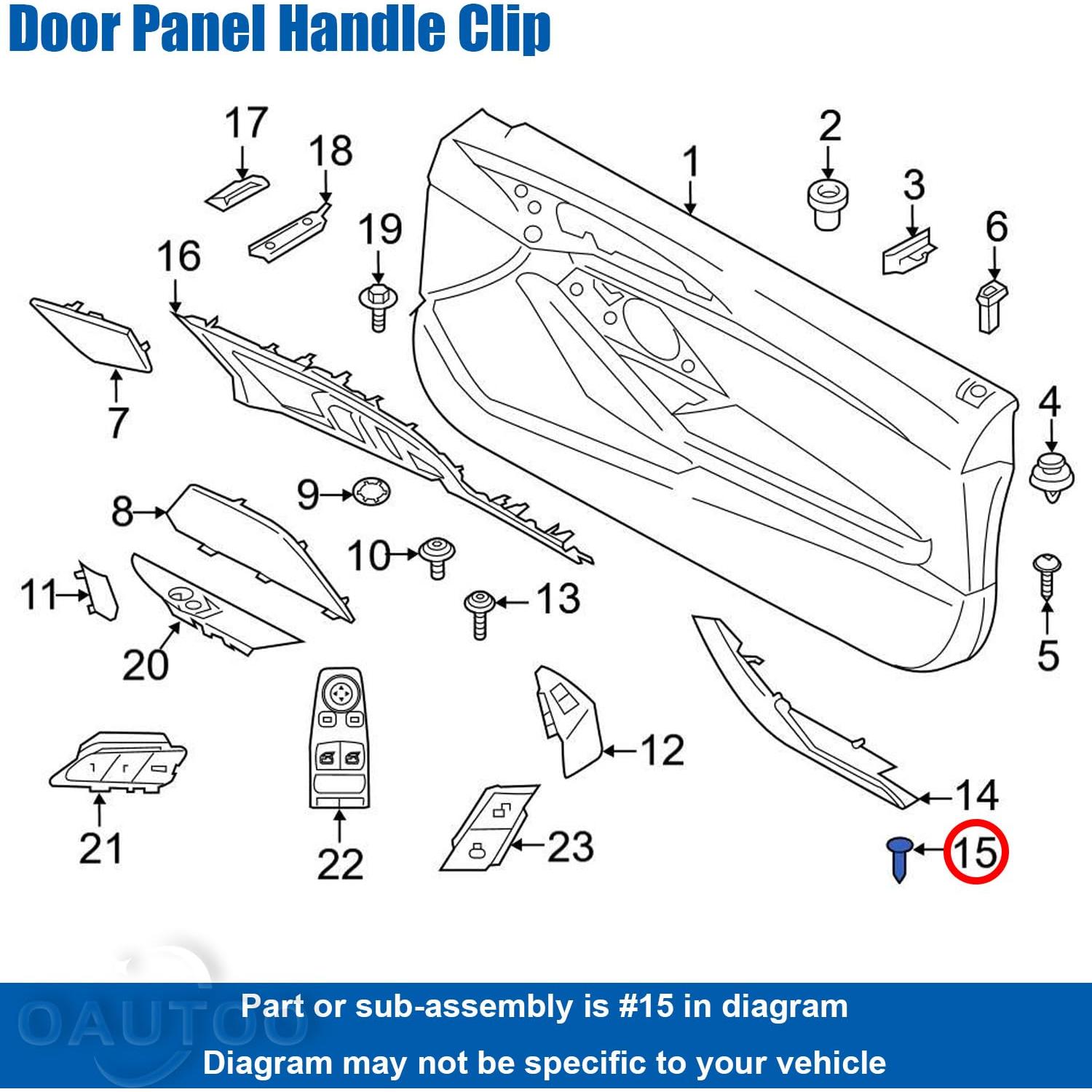 Clip de Panel Trasero OAUTOO 50pcs para BMW 1987-2023
