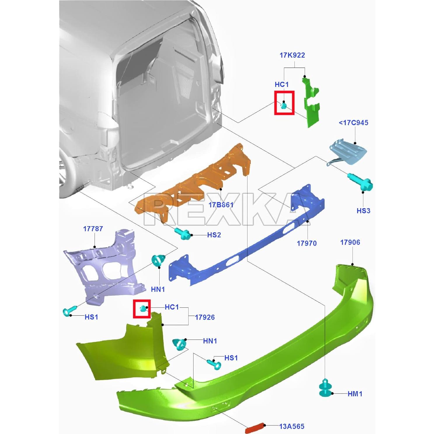 20 Clips de Retención de Moldura Nylon Blanco Yontao para Ford