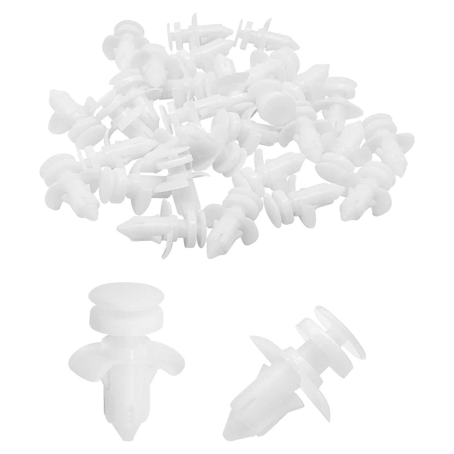 Clips de Panel de Recorte Inferior SYudwen 30pcs Nylon Blanco