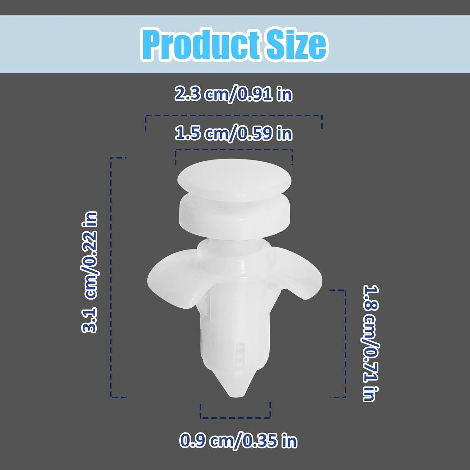 Clips de Panel de Recorte Inferior SYudwen 30pcs Nylon Blanco