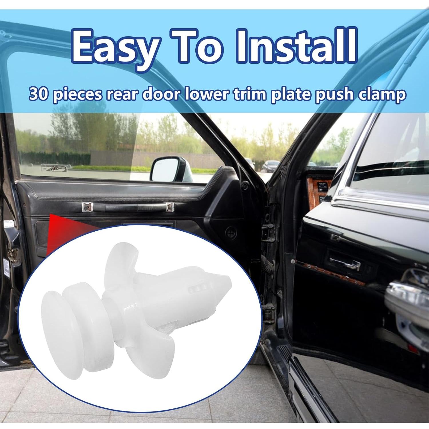 Clips de Panel de Recorte Inferior SYudwen 30pcs Nylon Blanco