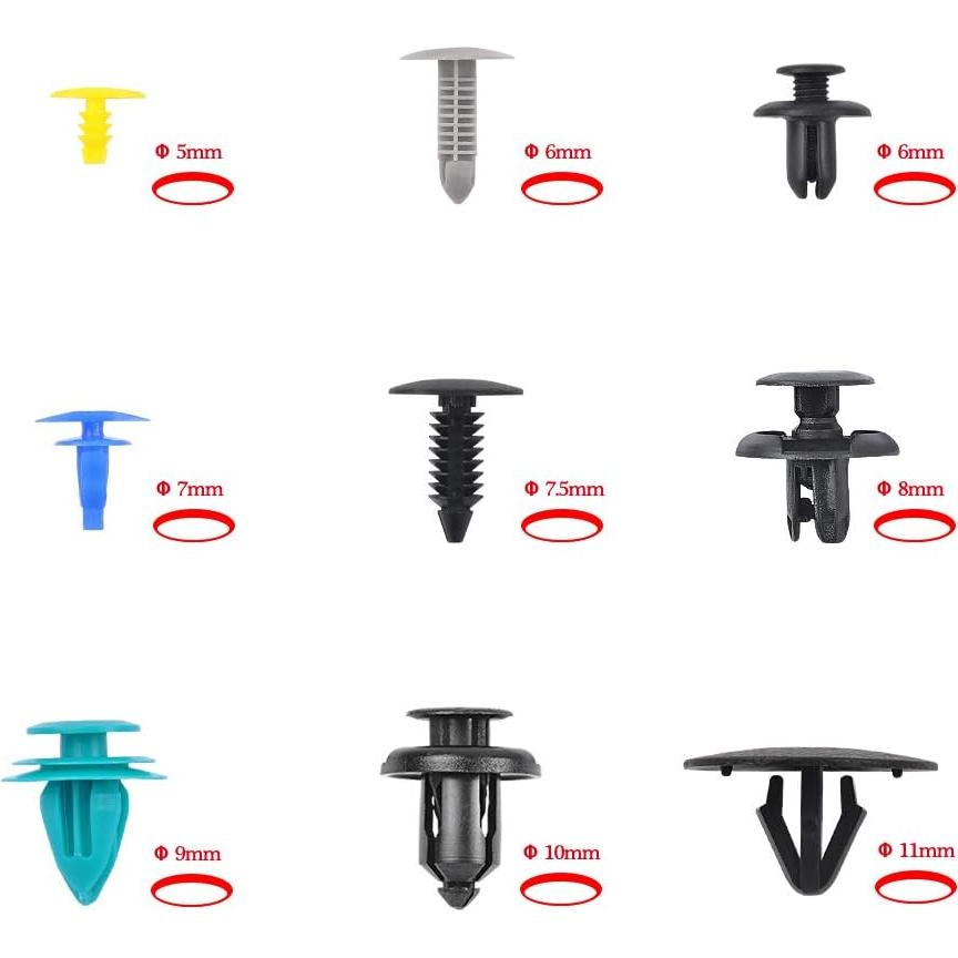 Clips Universales para Automóviles OTUAYAUTO 500pcs Nylon
