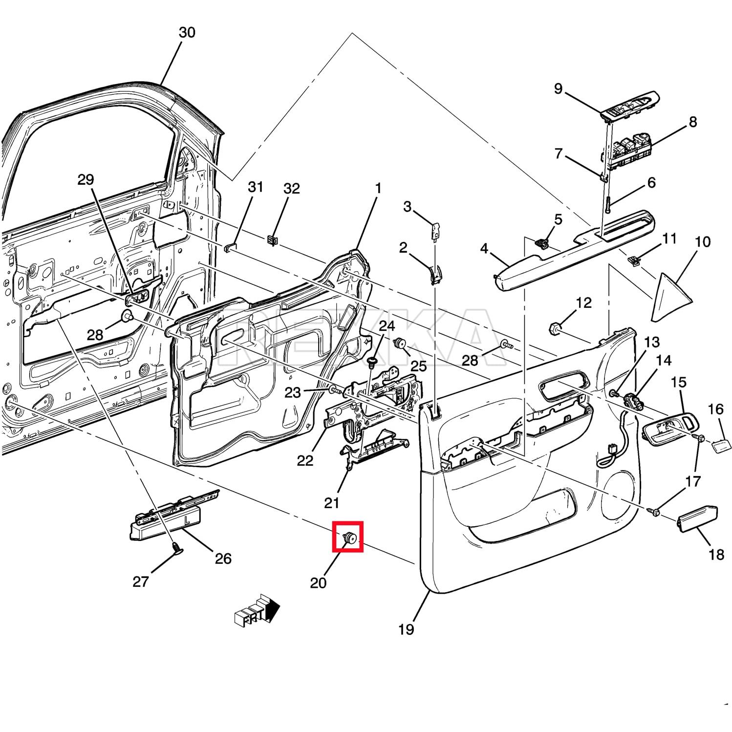 10 Sujetadores Clips de Panel de Puerta Rexka para GM y Ford