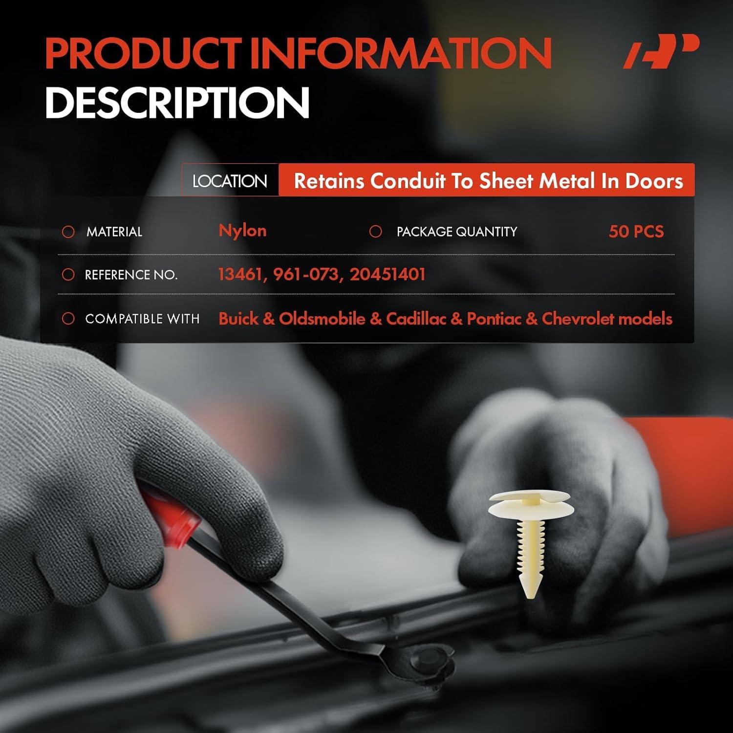 Clips de Sujetador de Panel A-Premium 50 Pcs para Chevrolet