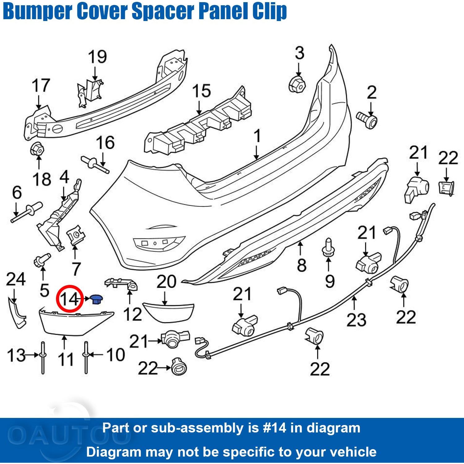 Clip de Panel de Espaciador OAUTOO 25pcs para Ford y Lincoln