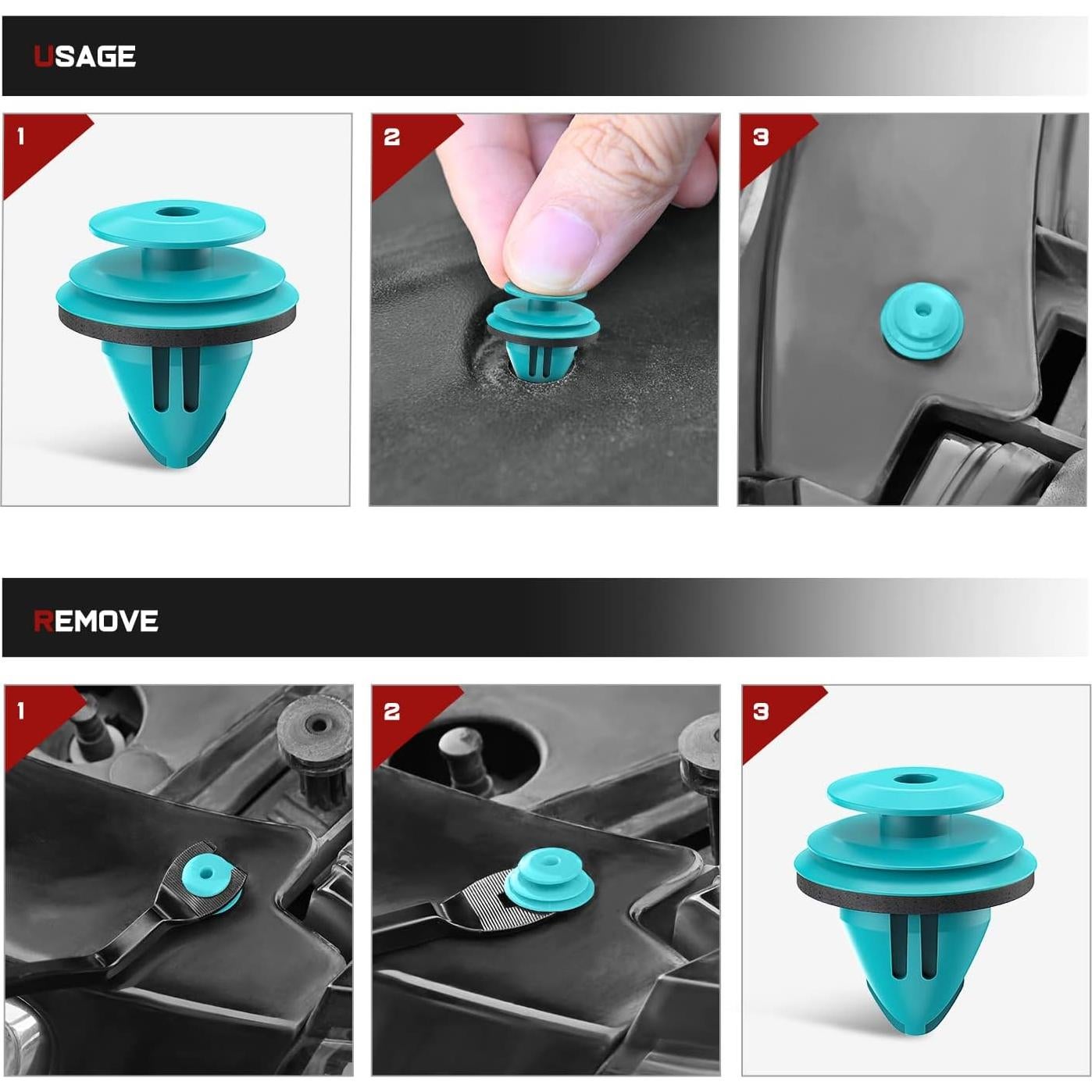 Clips de Retención de Panel de Puerta Nilight 100PCS 9mm