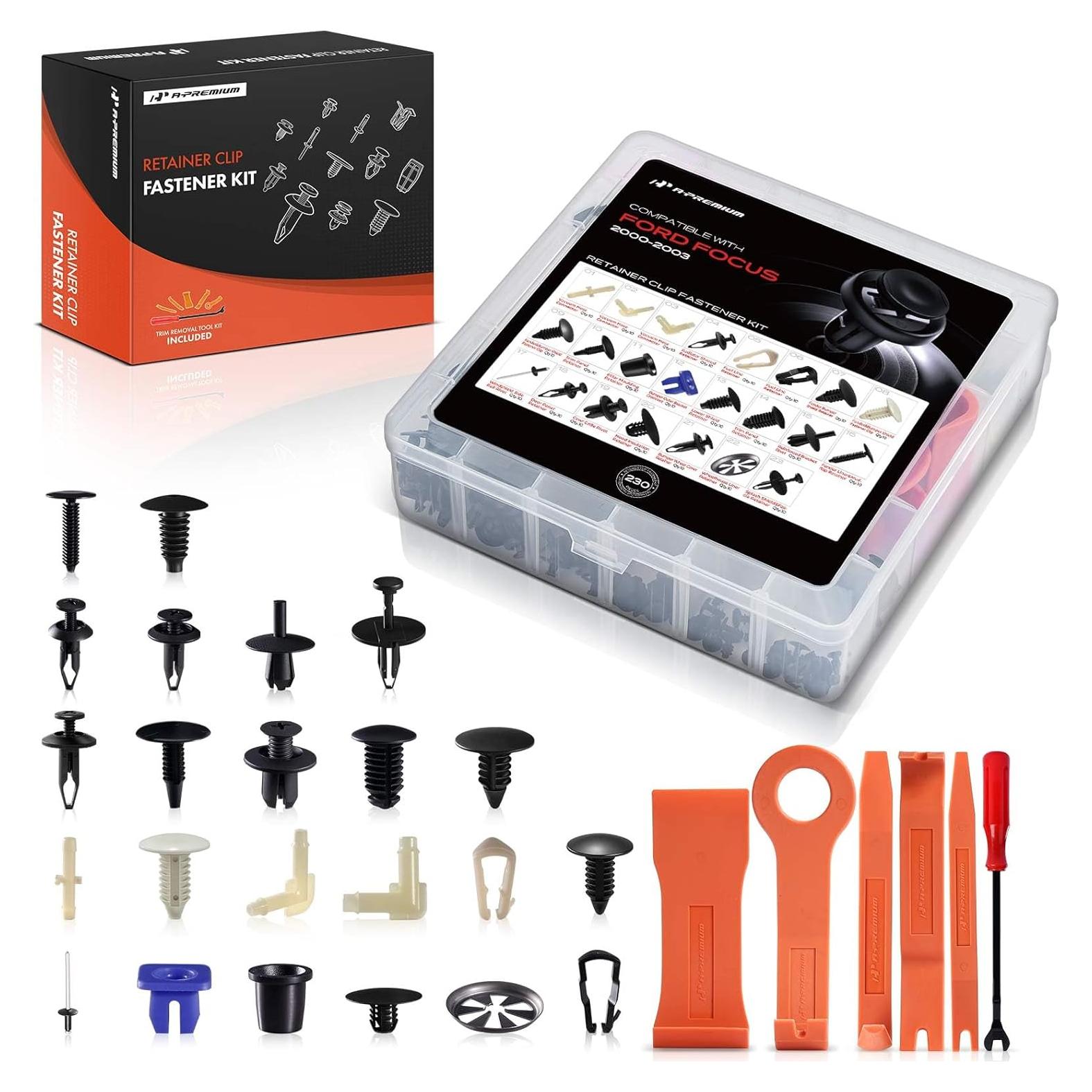 Kit de Clips de Retención A-Premium 230 Piezas para Ford Focus 2000-2003