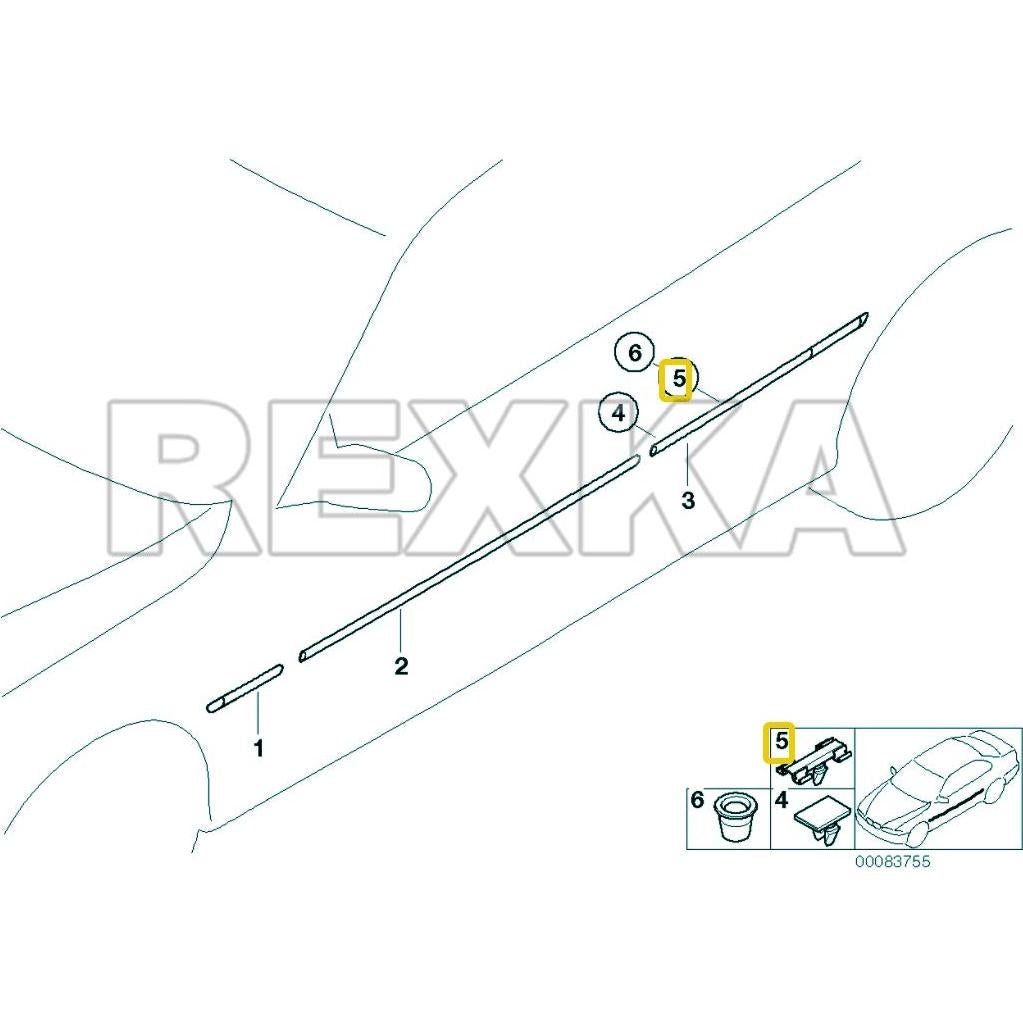 25 Clips de Moldura Lateral BMW E46 Yongtao Nylon Blanco