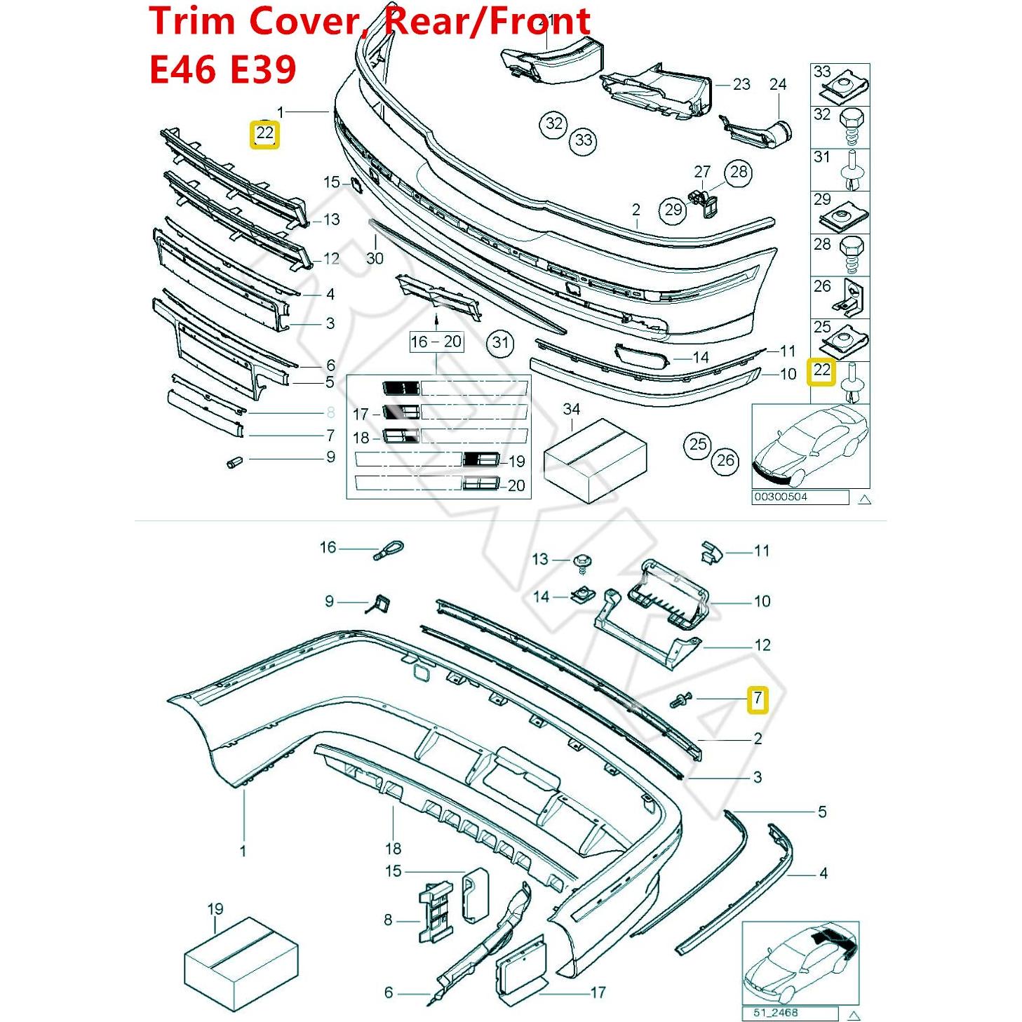 Clip de retención para revestimiento de rueda BMW 40pcs