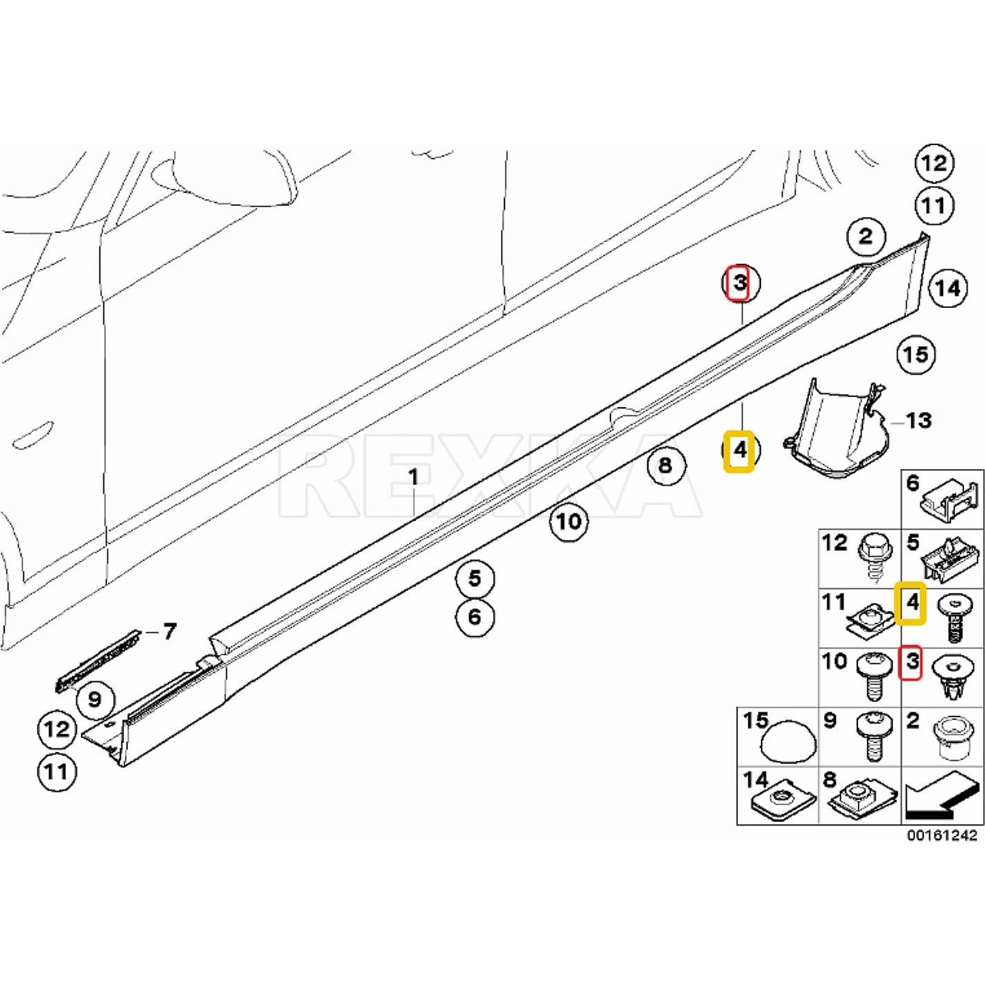 Kit de Pasadores y Clips de Moldura Rexka para BMW E60 E61 E63 E64