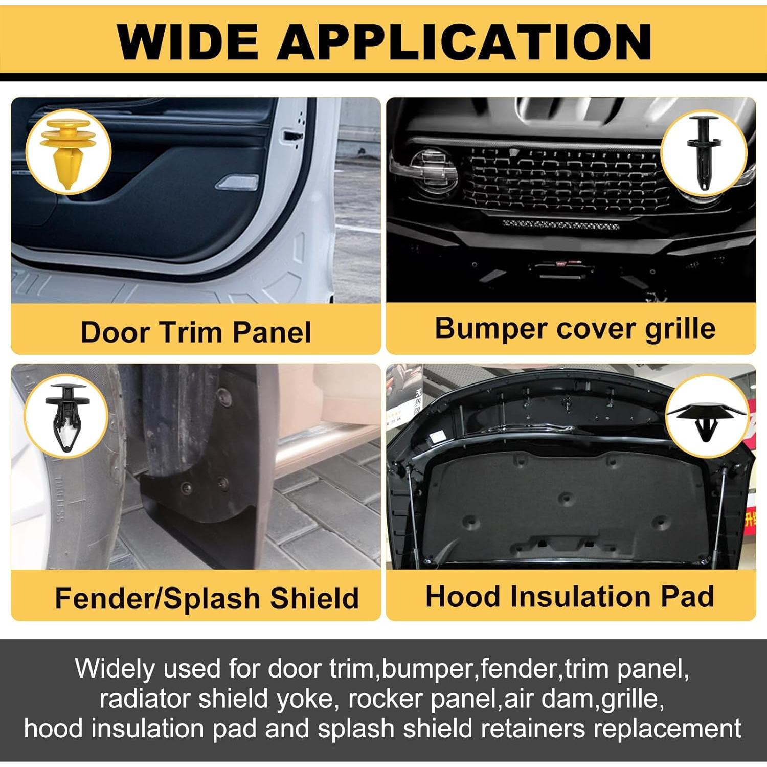 Kit de Clips de Retención Automotriz Siptenk 205 Piezas Nylon