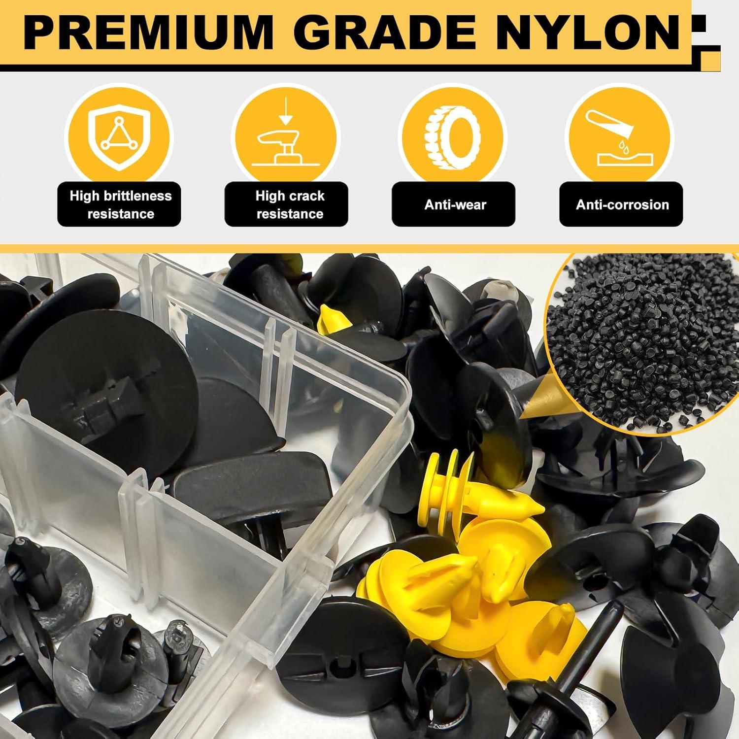 Kit de Clips de Retención Automotriz Siptenk 205 Piezas Nylon