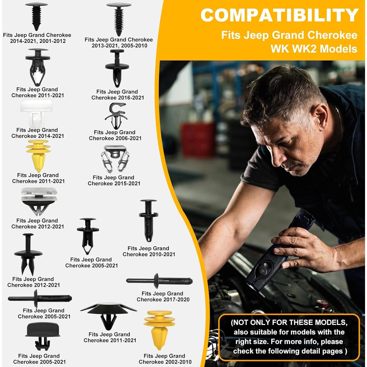 Kit de Clips de Retención Automotriz Siptenk 205 Piezas Nylon