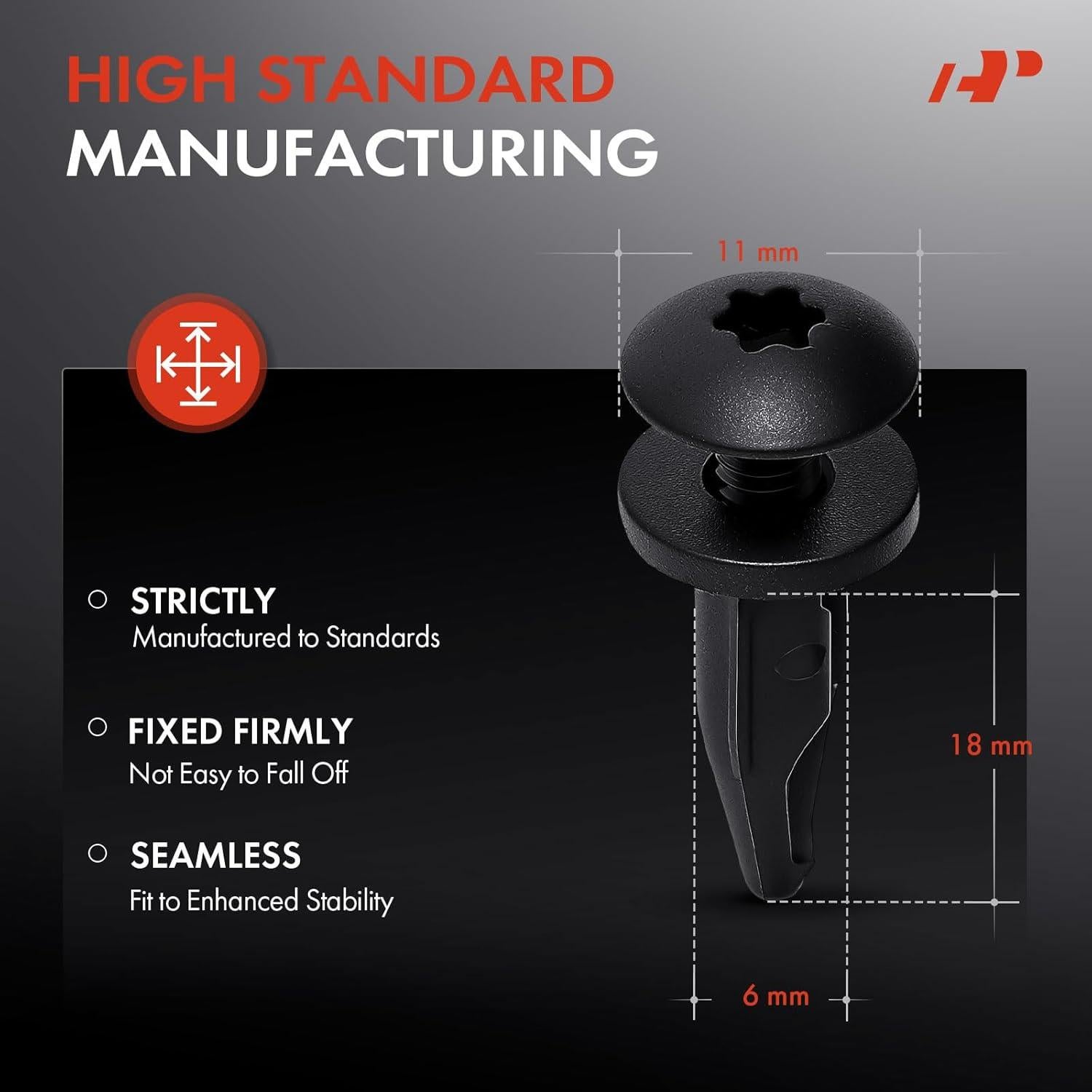 Clip Retenedor A-Premium 30 PCS 6mm para Ram, Jeep, Chevrolet