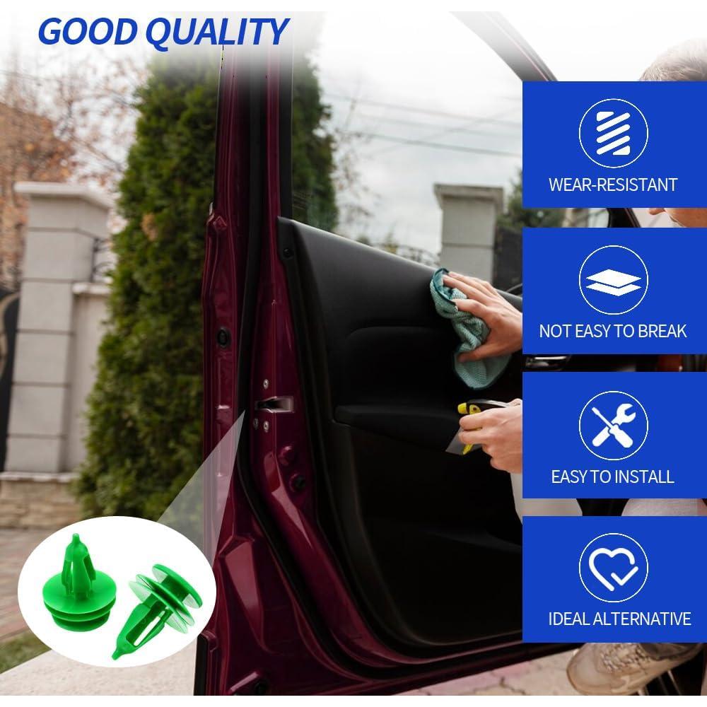 100 Clips de Retención de Parachoques Tecledsn 8mm con Herramienta