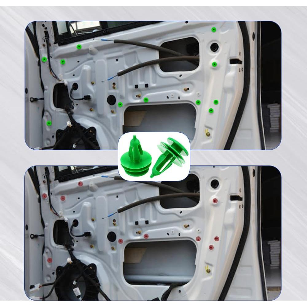 100 Clips de Retención de Parachoques Tecledsn 8mm con Herramienta