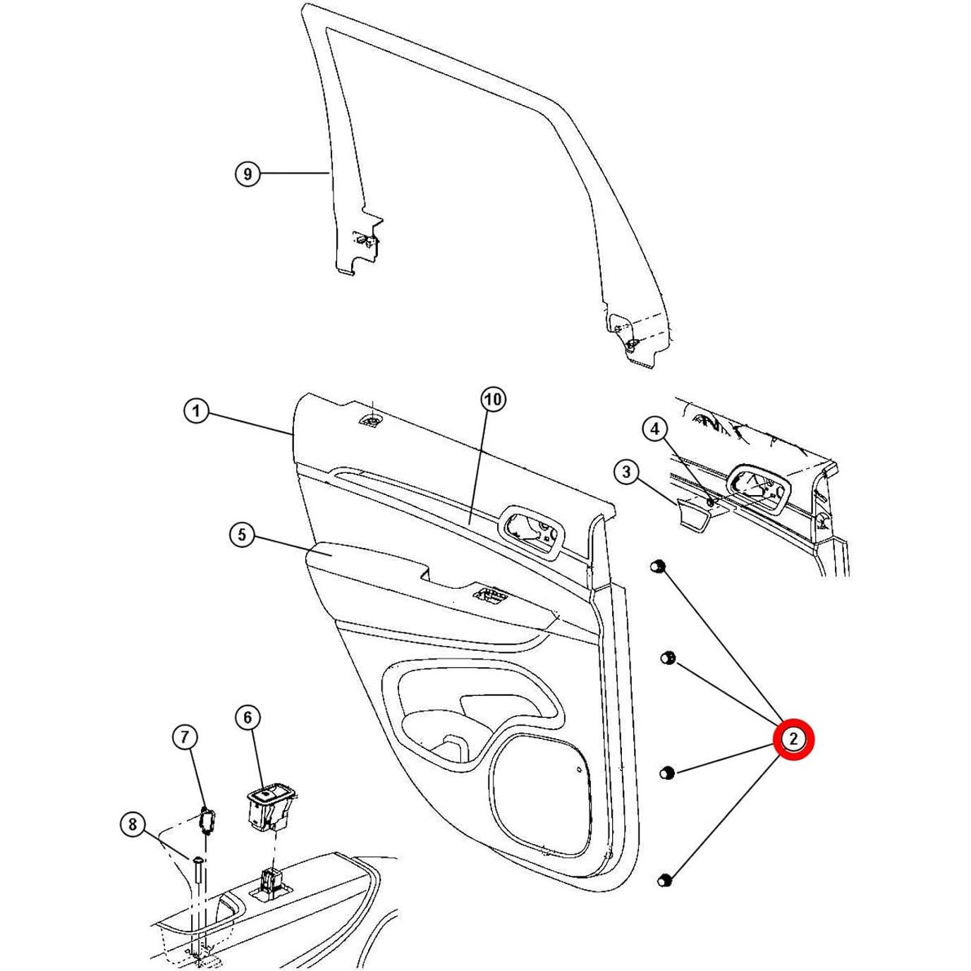 Clip de Retención OAUTOO 25pcs para Jeep y Chrysler 6509673AA