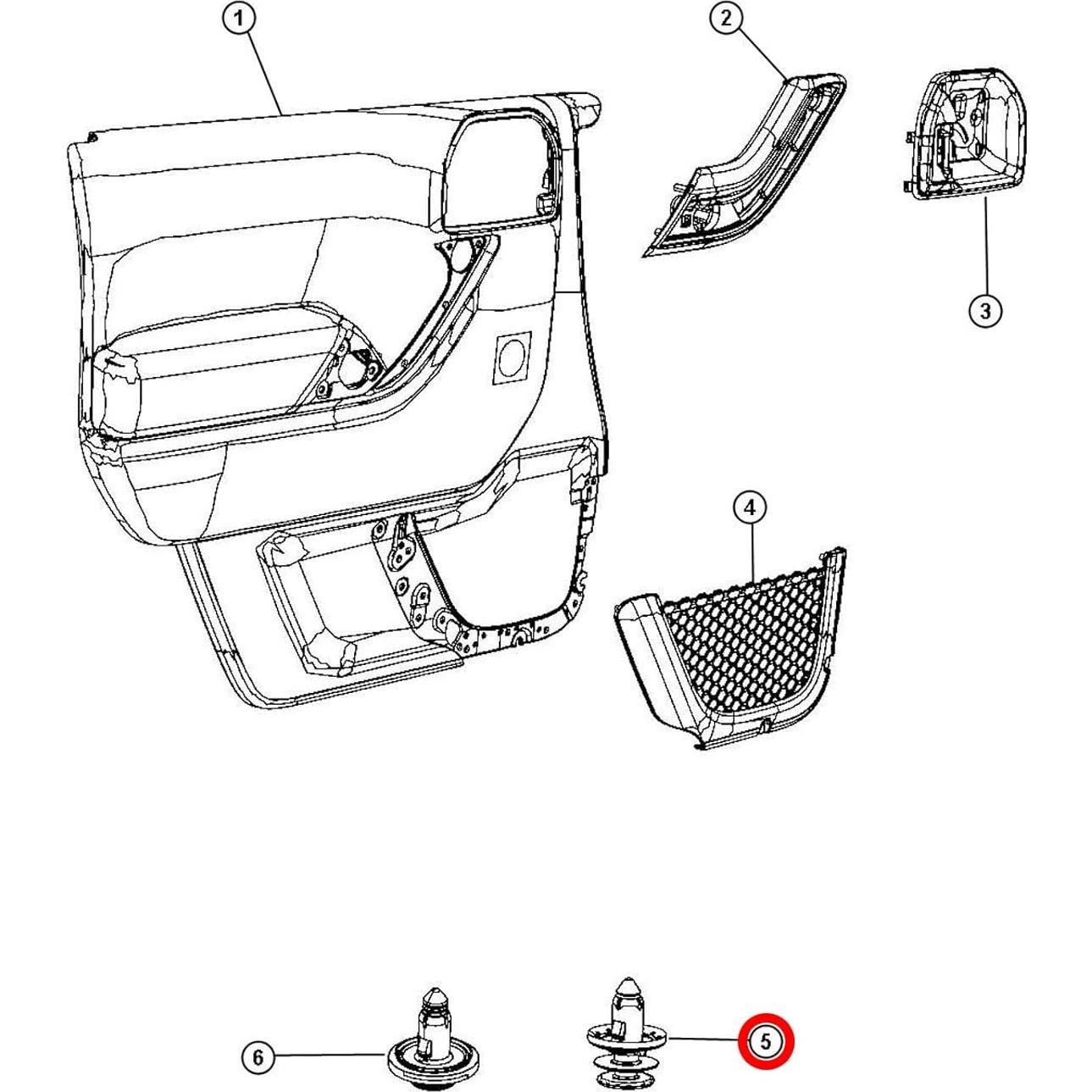 Clip de Retención OAUTOO 25pcs para Jeep y Chrysler 6509673AA