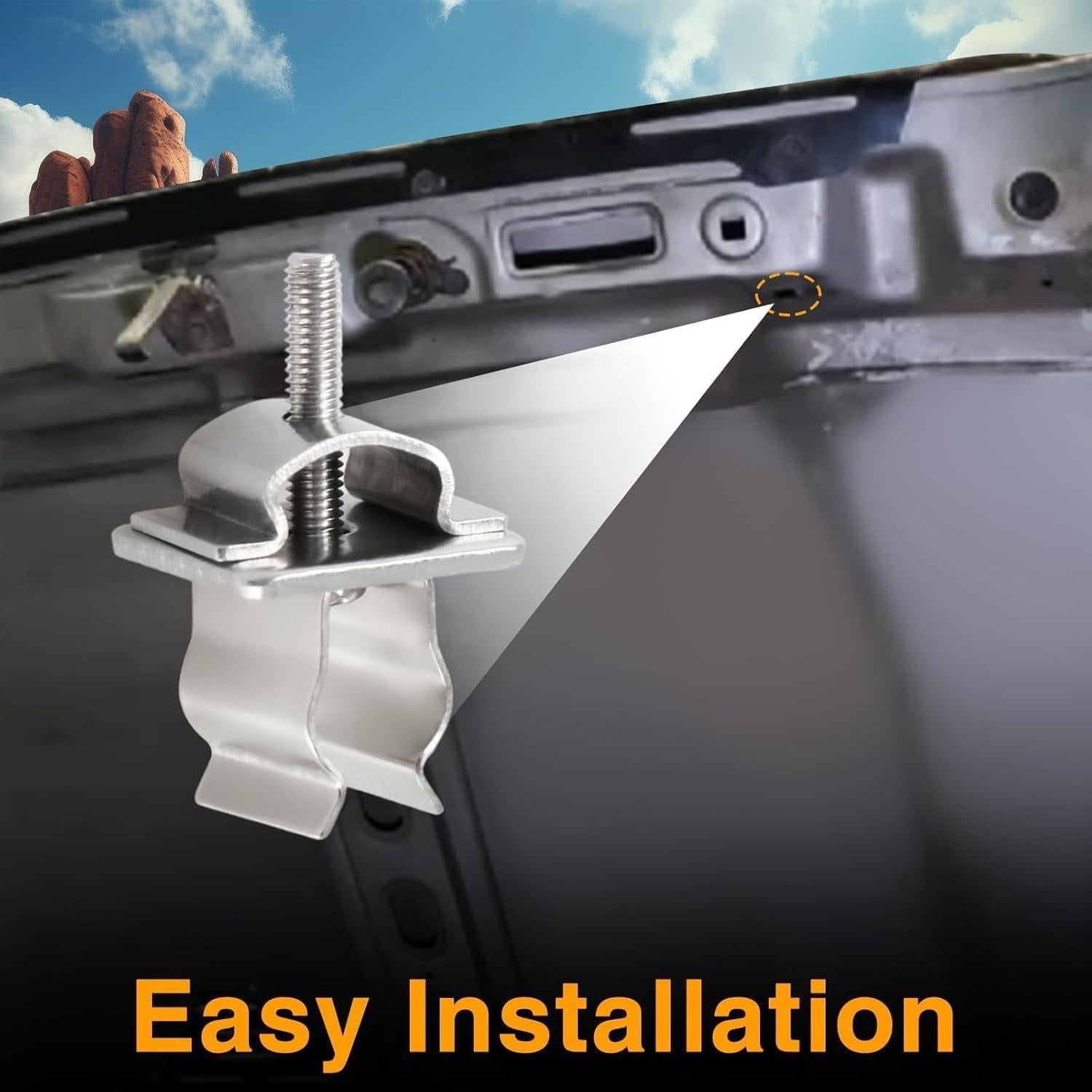 Clip de Retención de Varilla de Capó EVRBUL J4007456 Acero Inoxidable