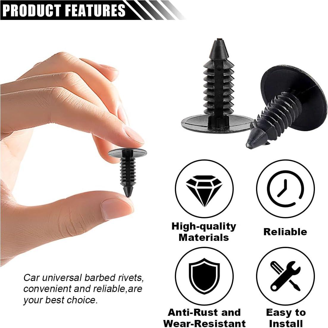 200 Clips de Remache de Plástico KITUREK para Automóviles