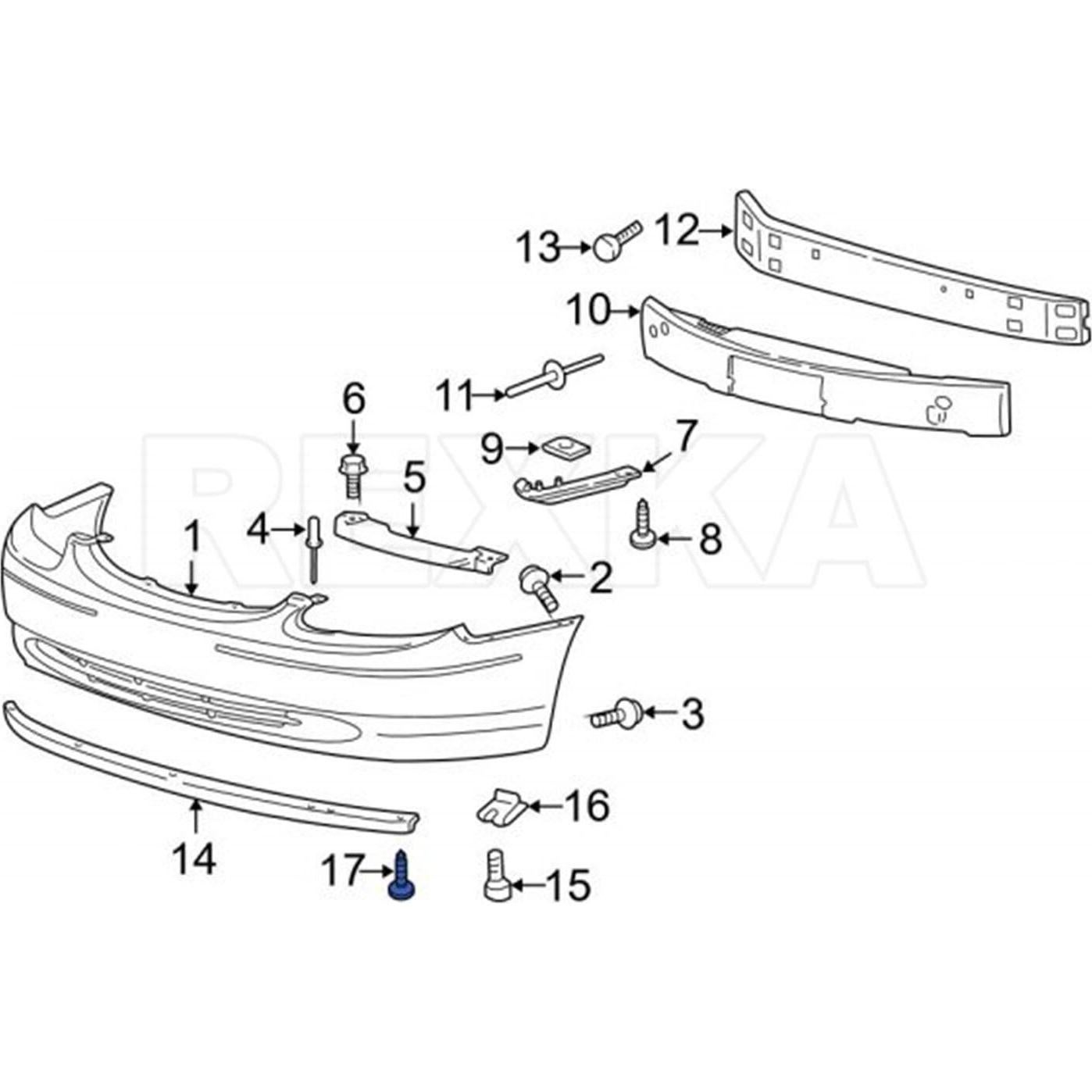 30 Clips de Retención de Paneles Ford N807154S - Rexka