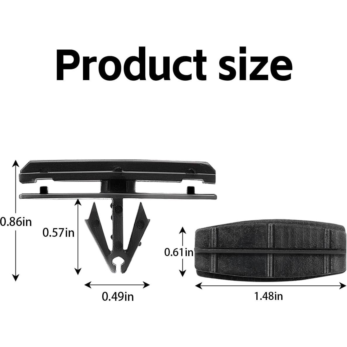 30 Clips de Aleta de Guardabarros AICEL - Nylon Negro 12mm