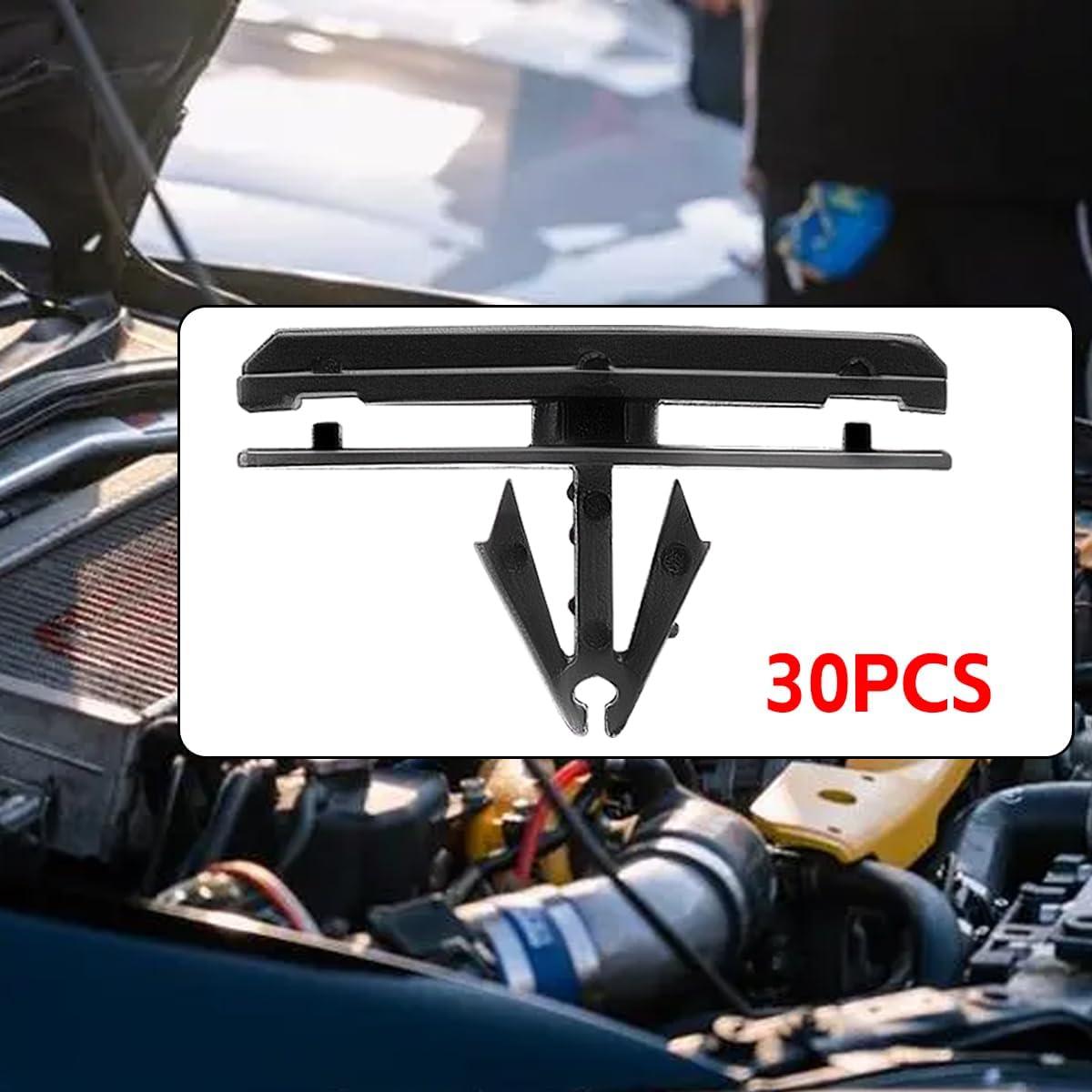 30 Clips de Aleta de Guardabarros AICEL - Nylon Negro 12mm