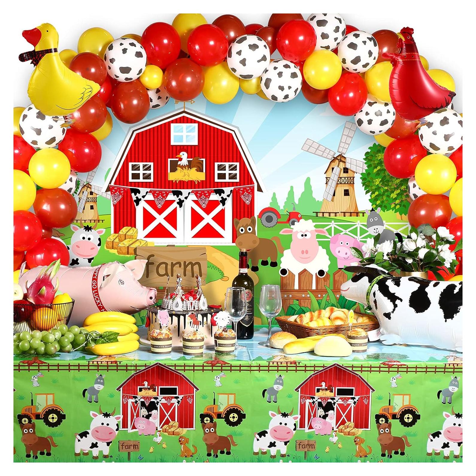 Kit Decoración Fiesta Animales Granja Tatuo 185x110 cm