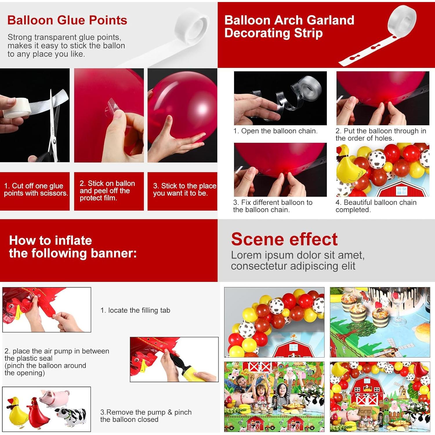 Kit Decoración Fiesta Animales Granja Tatuo 185x110 cm