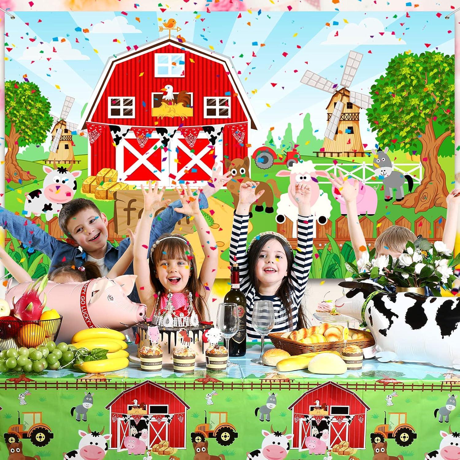 Kit Decoración Fiesta Animales Granja Tatuo 185x110 cm