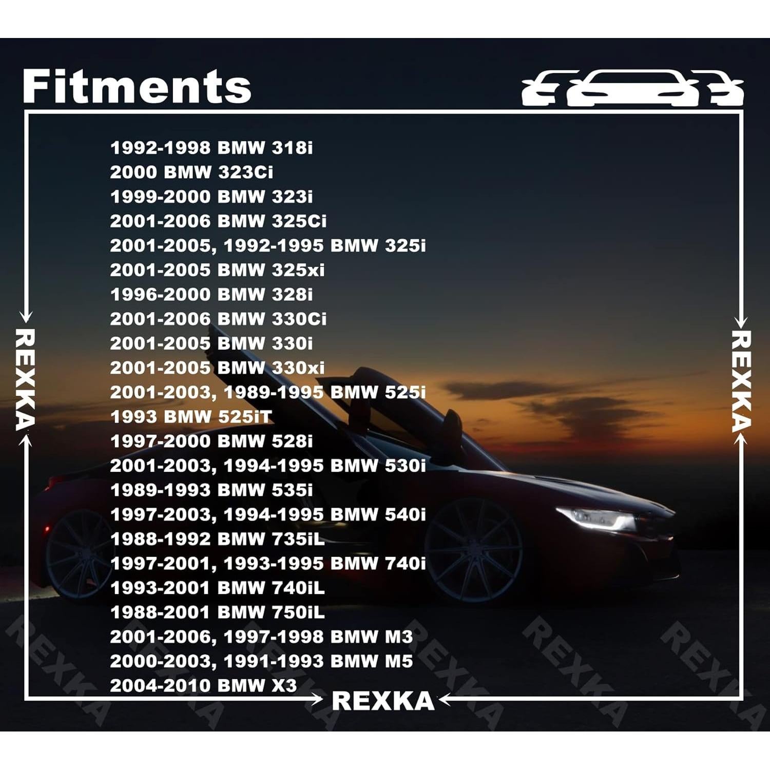 25 Clips de Tira de Umbral Rexka para BMW E32 E34 E36 E38 E39 E46 E65 E66 X3
