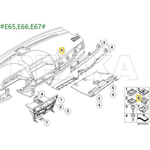 Clips de Recorte Interior BMW Yongtao 25pcs Grommets 17x19mm